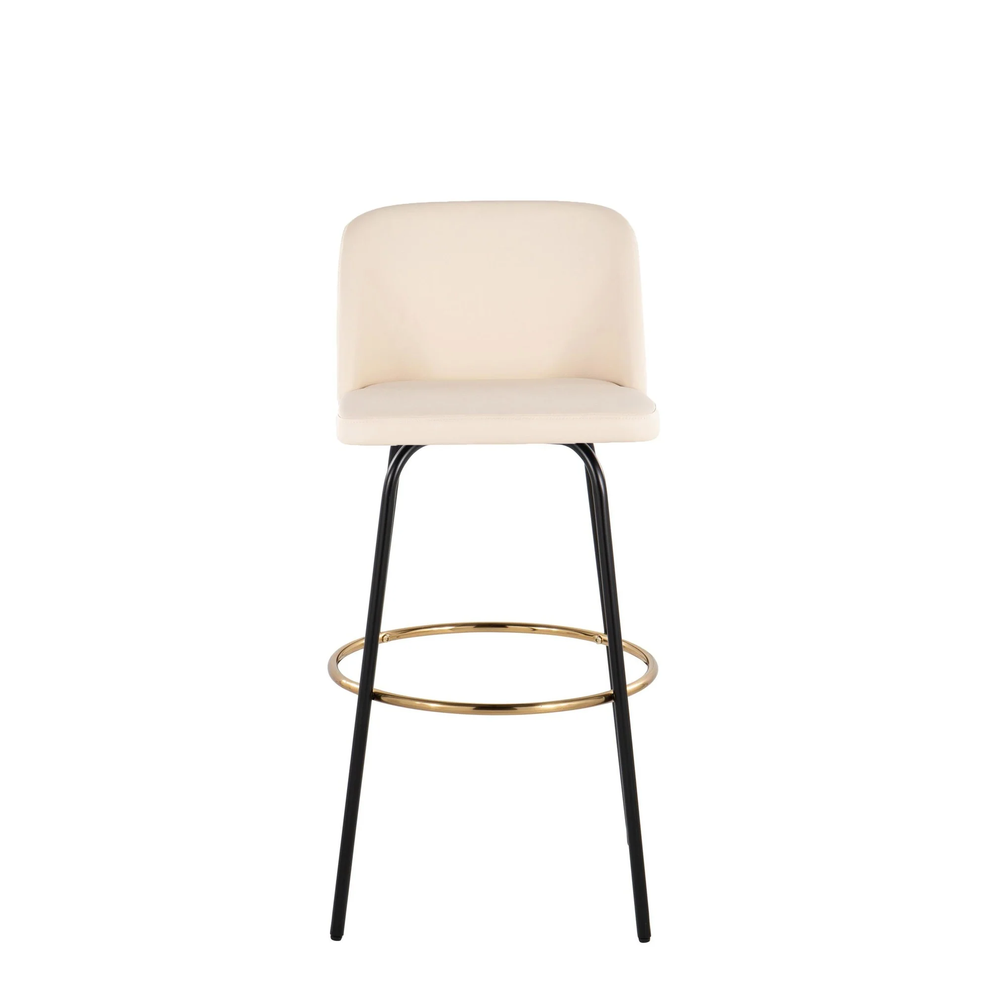 Toriano 30" Fixed Height Barstool - Set of 2 Cream By LumiSource - B30-TRNOPU-CLARZG2 BKCR2 - Image 2