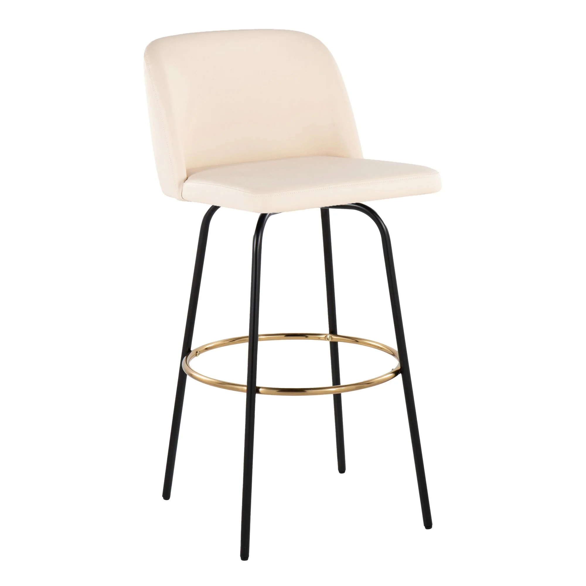 Toriano 30" Fixed Height Barstool - Set of 2 Cream By LumiSource - B30-TRNOPU-CLARZG2 BKCR2 - Image 4