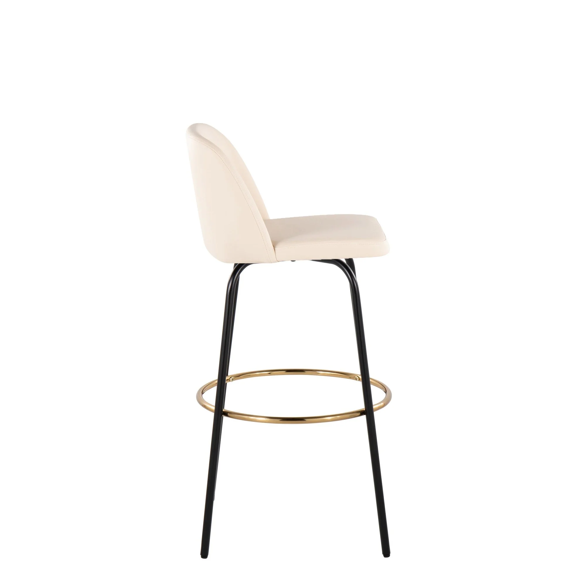 Toriano 30" Fixed Height Barstool - Set of 2 Cream By LumiSource - B30-TRNOPU-CLARZG2 BKCR2 - Image 5