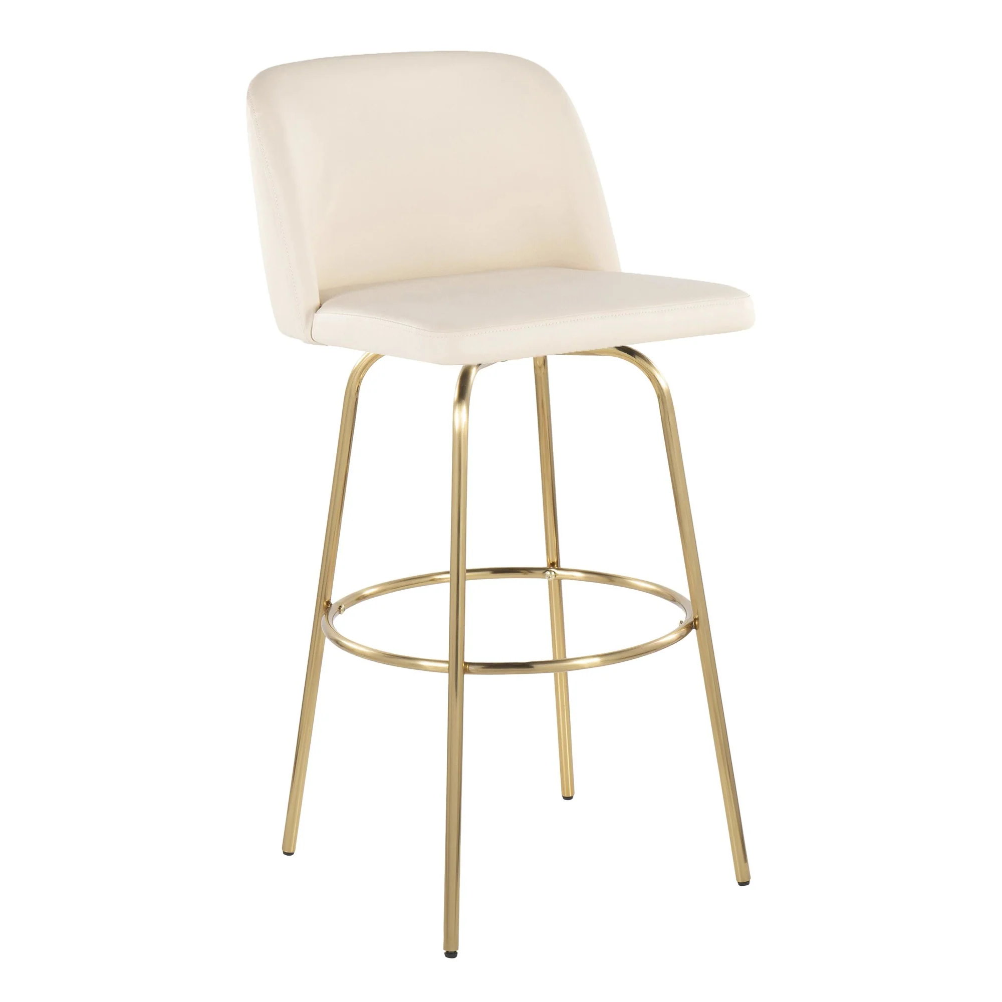 Toriano 30" Fixed Height Barstool - Set of 2 Cream By LumiSource - B30-TRNOPU-CLARZG2 AUCR2 - Image 4