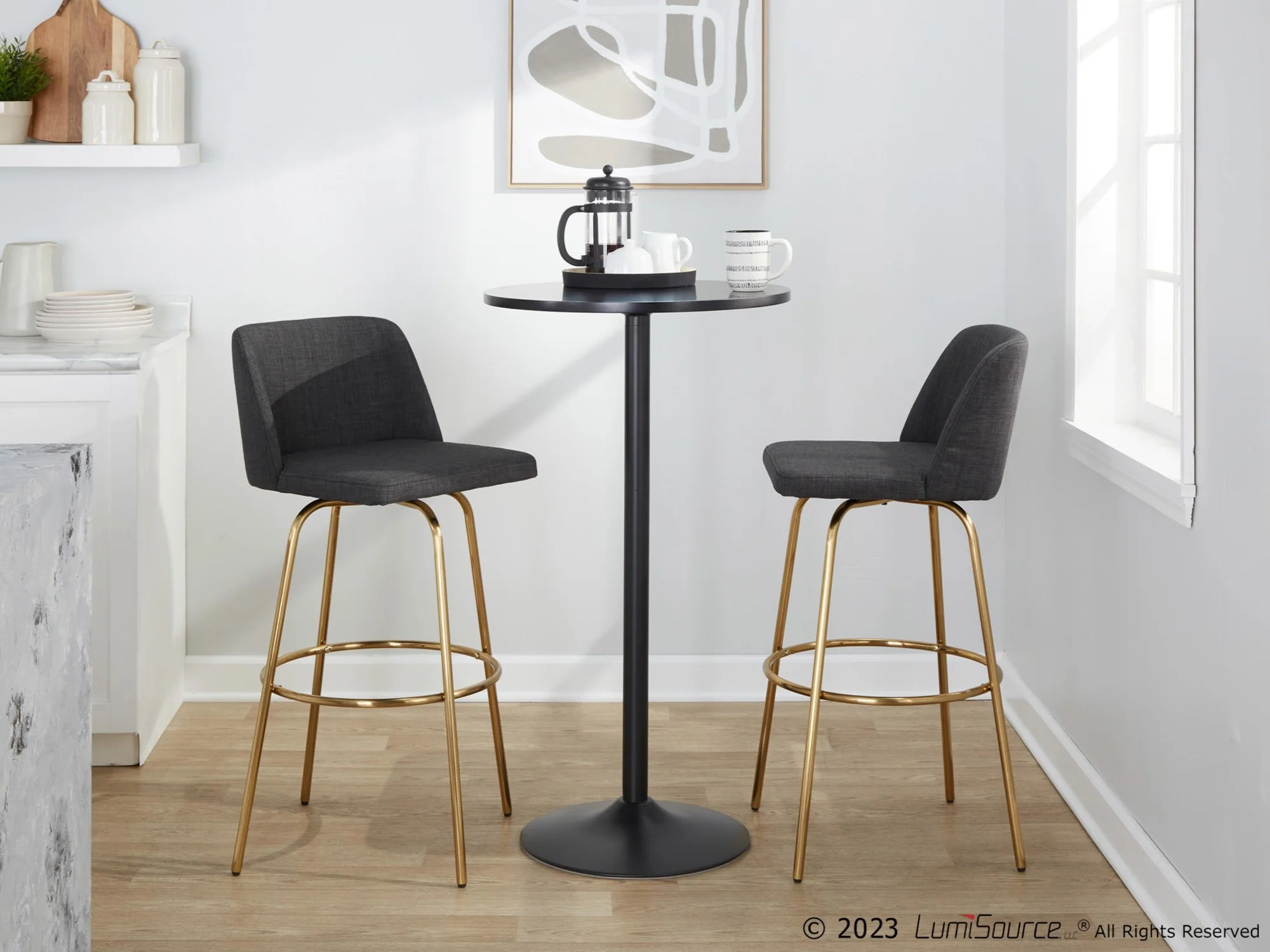 Toriano 30" Fixed-Height Barstool - Set of 2 By LumiSource - B30-TRNOFB-CLARZG2 AUBU2 - Image 13