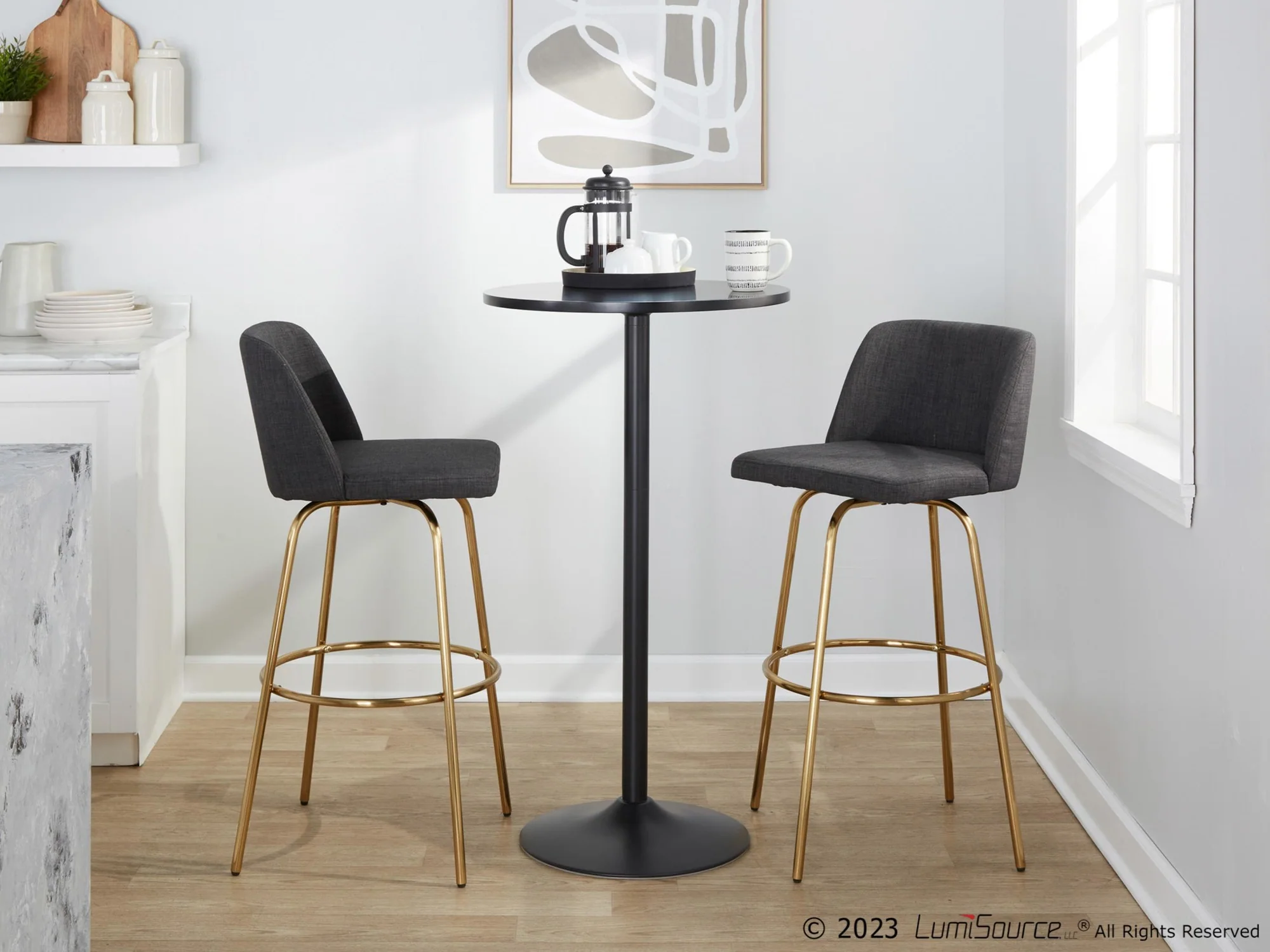 Toriano 30" Fixed-Height Barstool - Set of 2 By LumiSource - B30-TRNOFB-CLARZG2 AUBU2 - Image 14