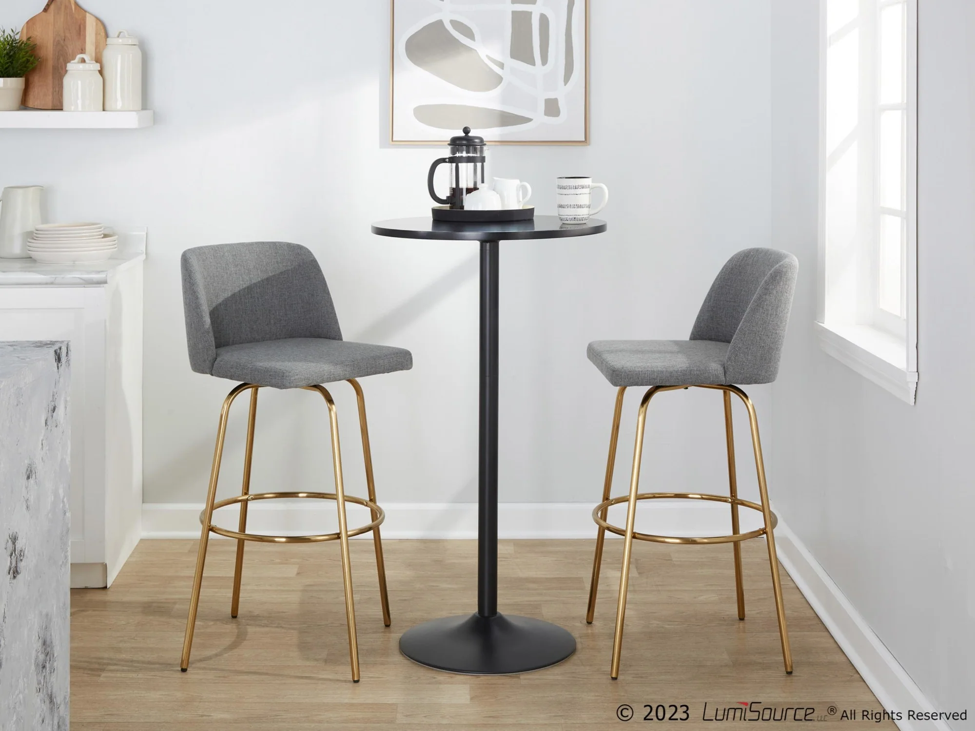 Toriano 30" Fixed-Height Barstool - Set of 2 By LumiSource - B30-TRNOFB-CLARZG2 AUBU2 - Image 23