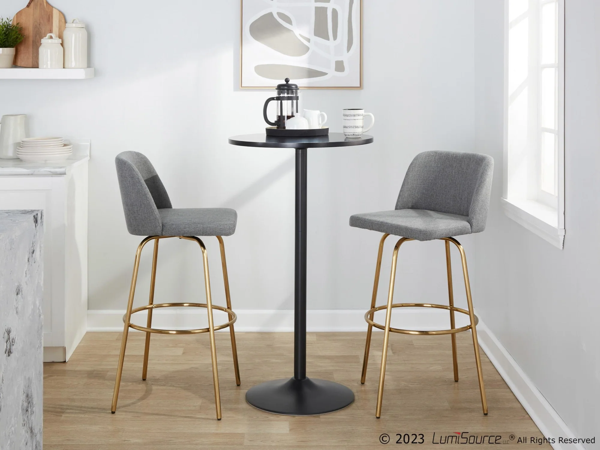 Toriano 30" Fixed-Height Barstool - Set of 2 By LumiSource - B30-TRNOFB-CLARZG2 AUBU2 - Image 24