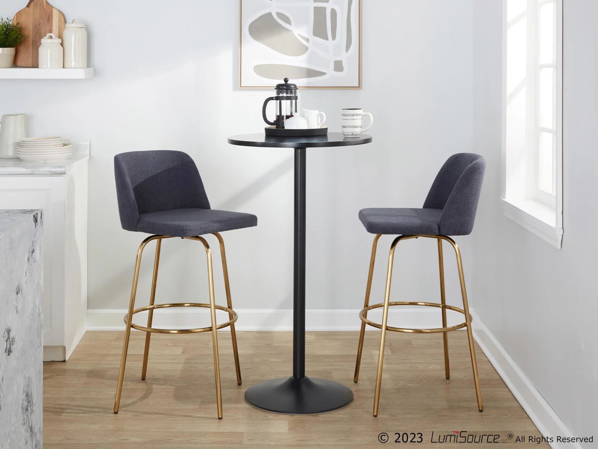 Toriano 30" Fixed-Height Barstool - Set of 2 By LumiSource - B30-TRNOFB-CLARZG2 AUBU2 - Image 3