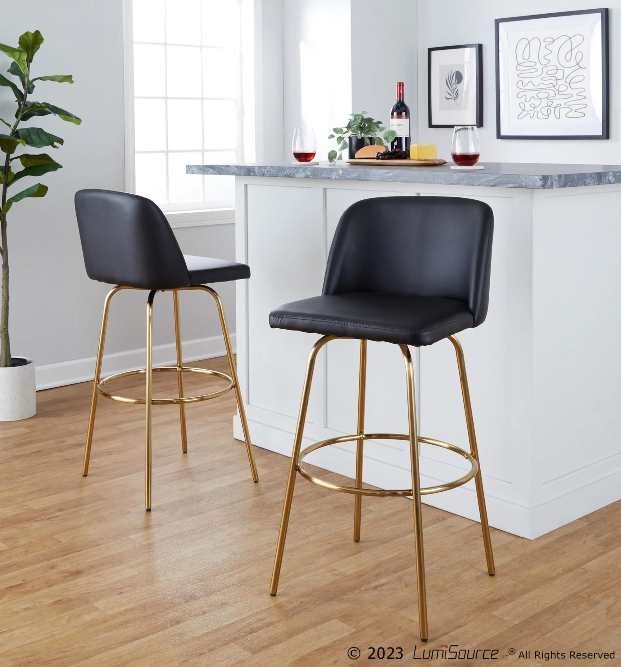 Toriano 30" Fixed-Height Barstool - Set of 2 By LumiSource - B30-TRNOFB-CLARZG2 AUBU2 - Image 31