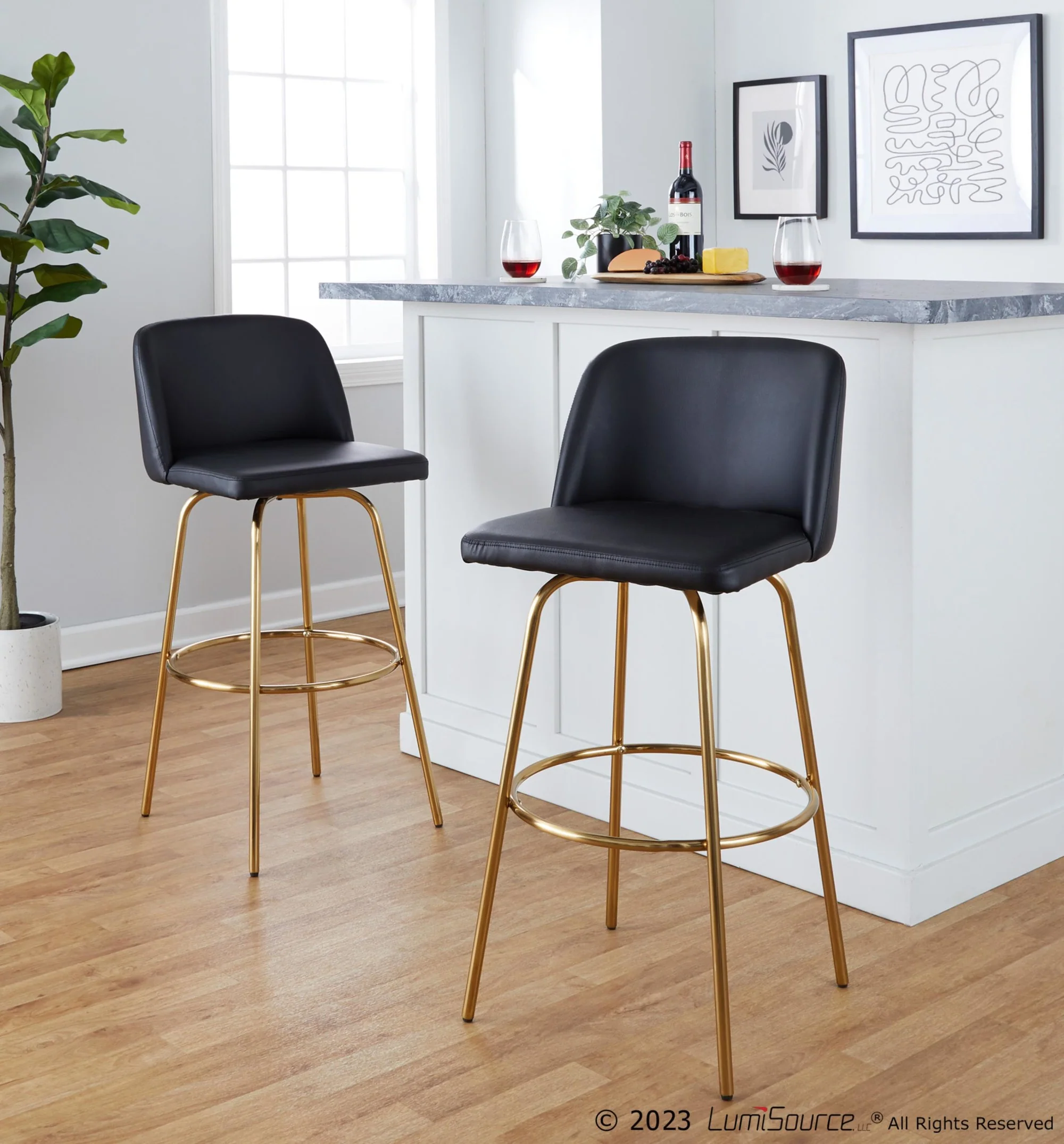 Toriano 30" Fixed-Height Barstool - Set of 2 By LumiSource - B30-TRNOFB-CLARZG2 AUBU2 - Image 32