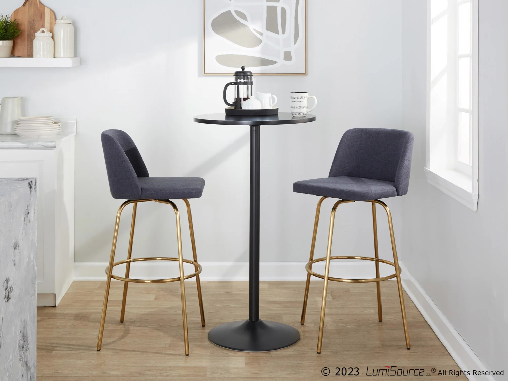 Toriano 30" Fixed-Height Barstool - Set of 2 By LumiSource - B30-TRNOFB-CLARZG2 AUBU2 - Image 4