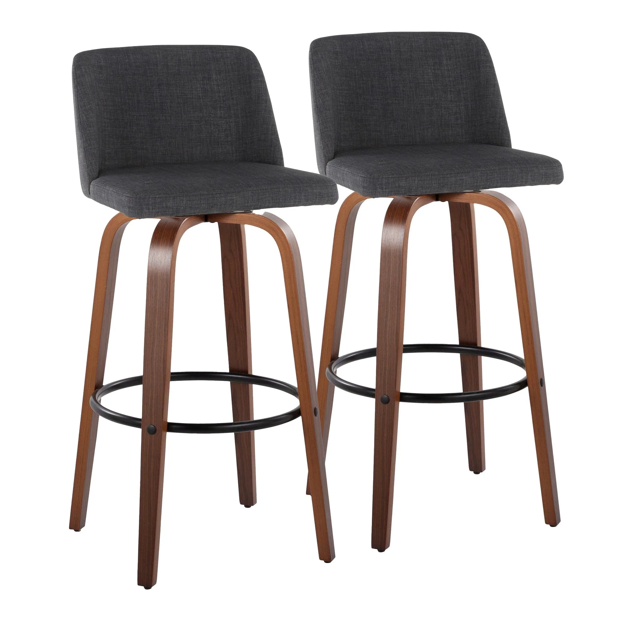 Toriano 30" Fixed-Height Barstool - Set of 2 By LumiSource - B30-TRNOFB-GRTZQ2 WLBU2 - Image 15