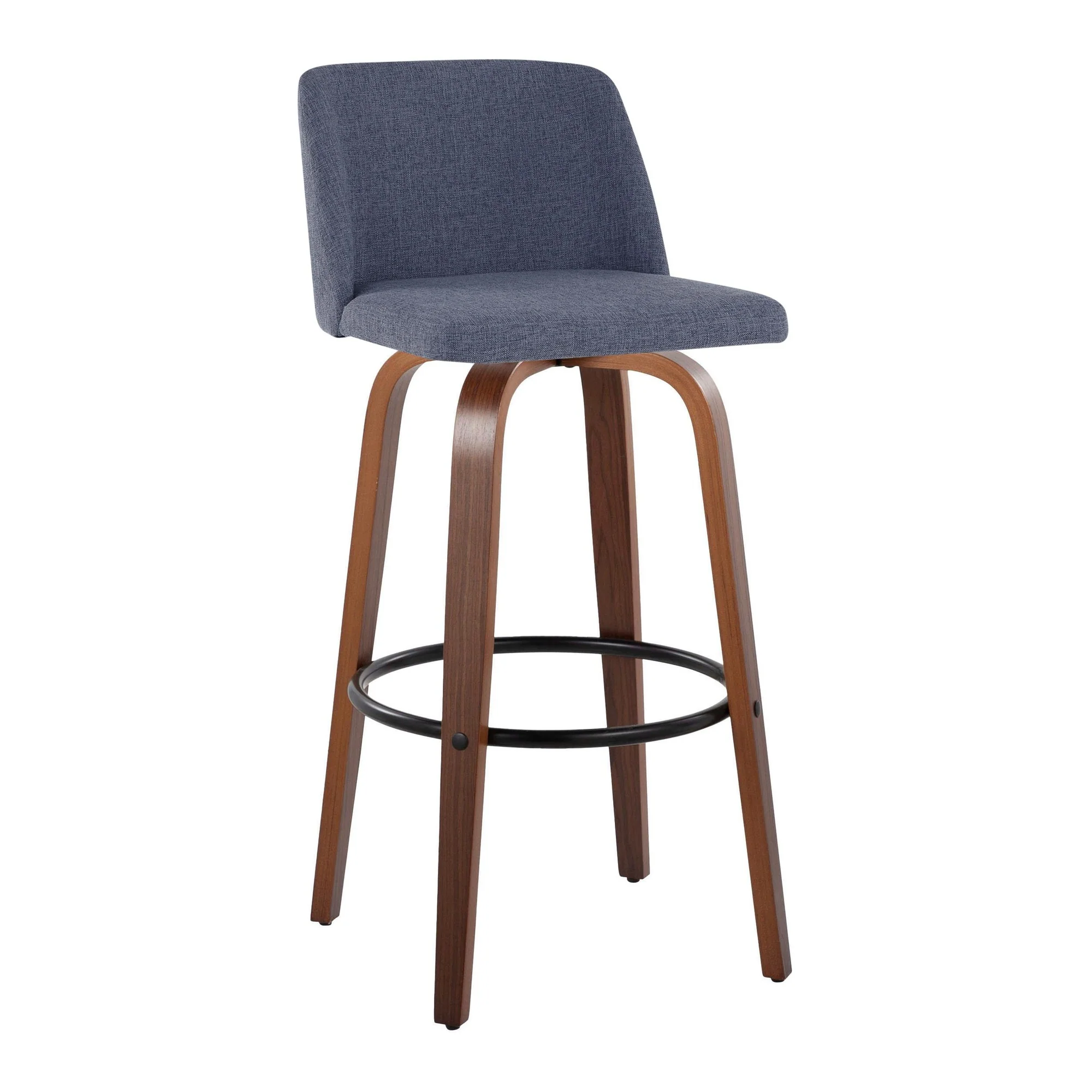 Toriano 30" Fixed-Height Barstool - Set of 2 By LumiSource - B30-TRNOFB-GRTZQ2 WLBU2 - Image 6