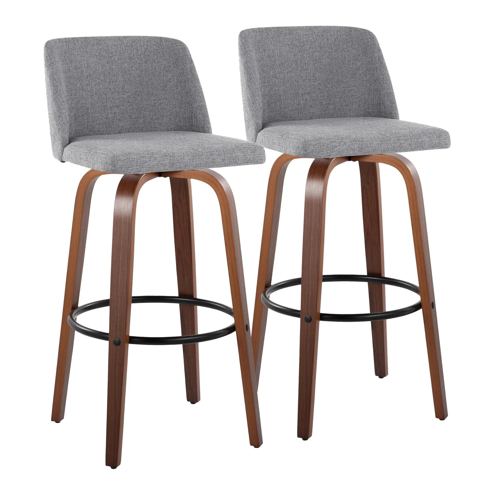 Toriano 30" Fixed-Height Barstool - Set of 2 By LumiSource - B30-TRNOFB-GRTZQ2 WLGY2 - Image 5