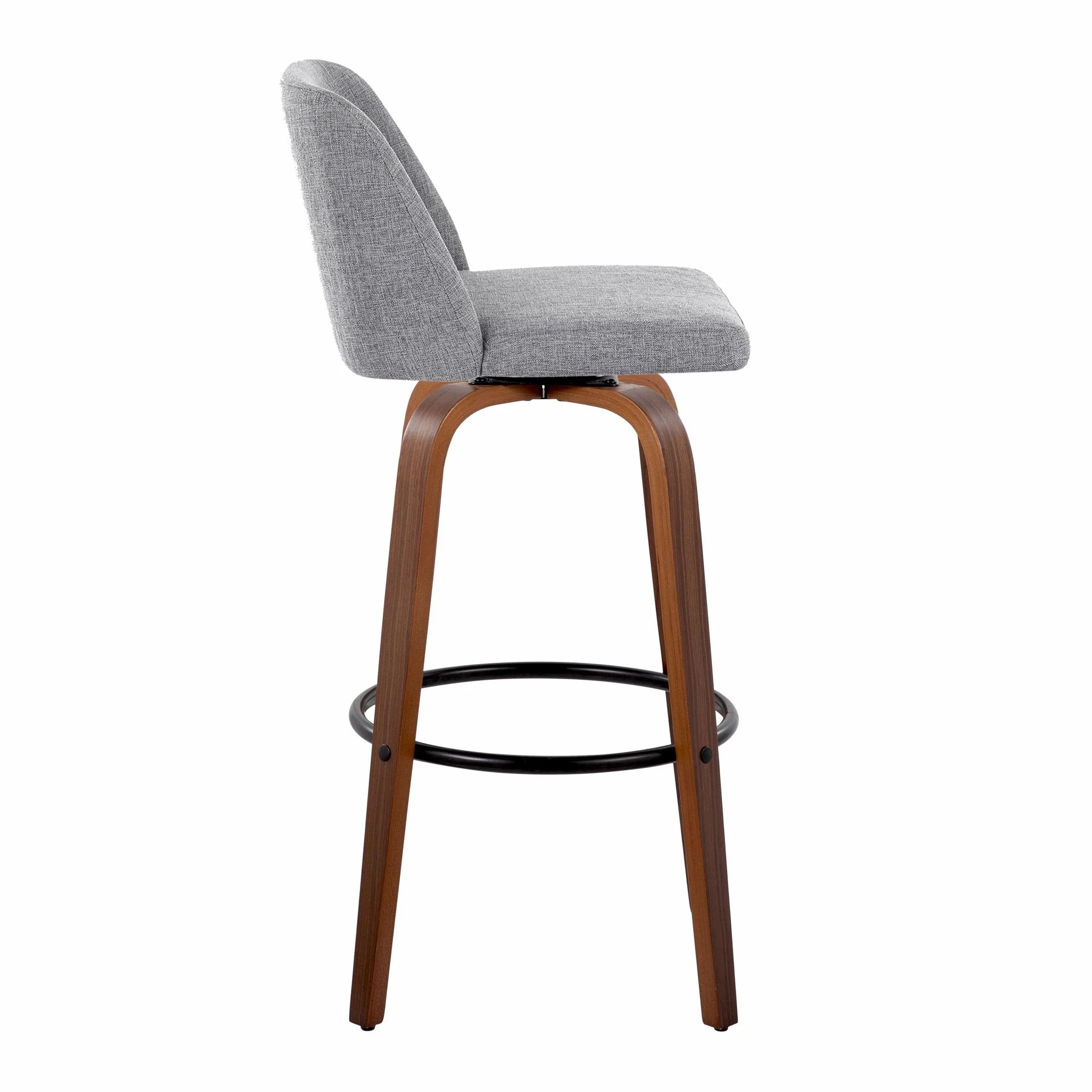 Toriano 30" Fixed-Height Barstool - Set of 2 By LumiSource - B30-TRNOFB-GRTZQ2 WLGY2 - Image 7