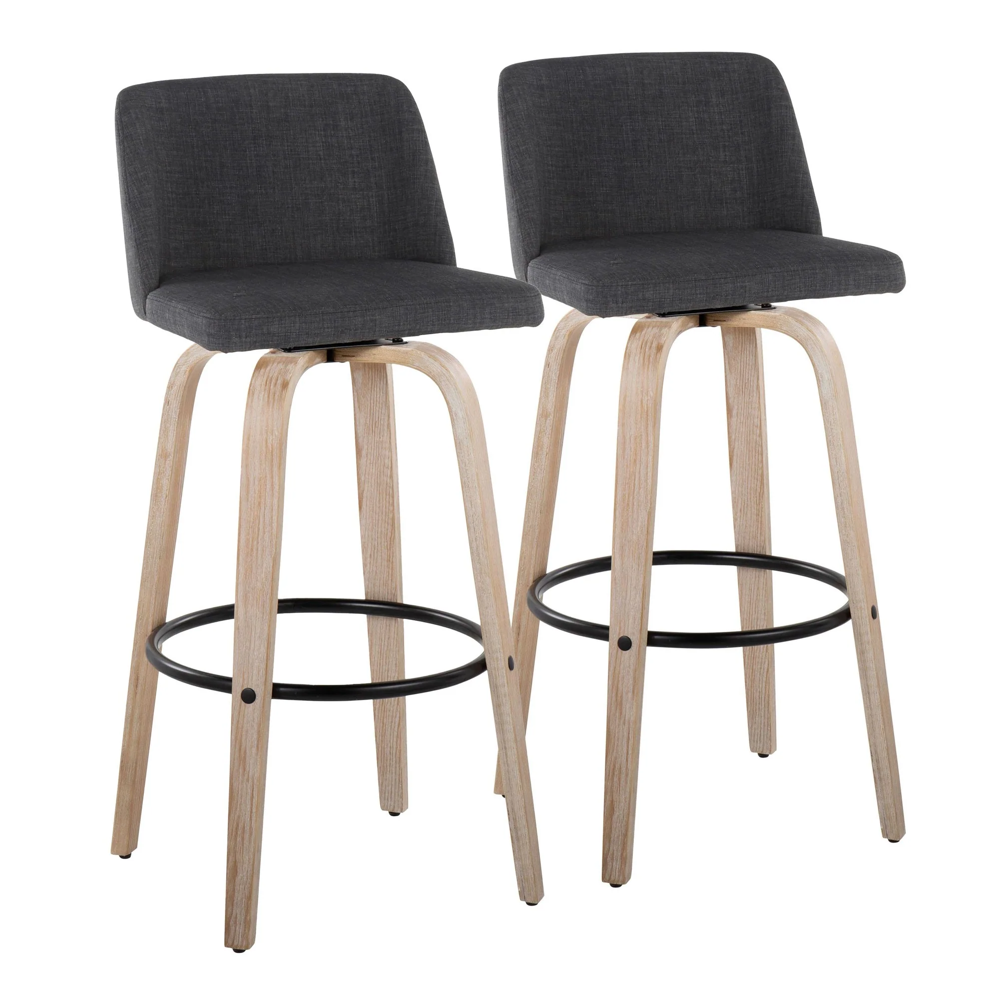 Toriano 30" Fixed-Height Barstool - Set of 2 By LumiSource - B30-TRNOFB-GRTZQ2 WWBU2 - Image 11