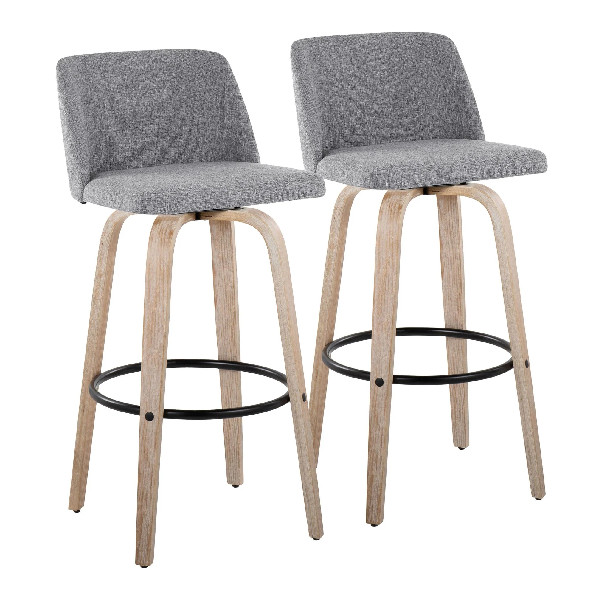 Toriano 30" Fixed-Height Barstool - Set of 2 By LumiSource - B30-TRNOFB-GRTZQ2 WWBU2 - Image 22