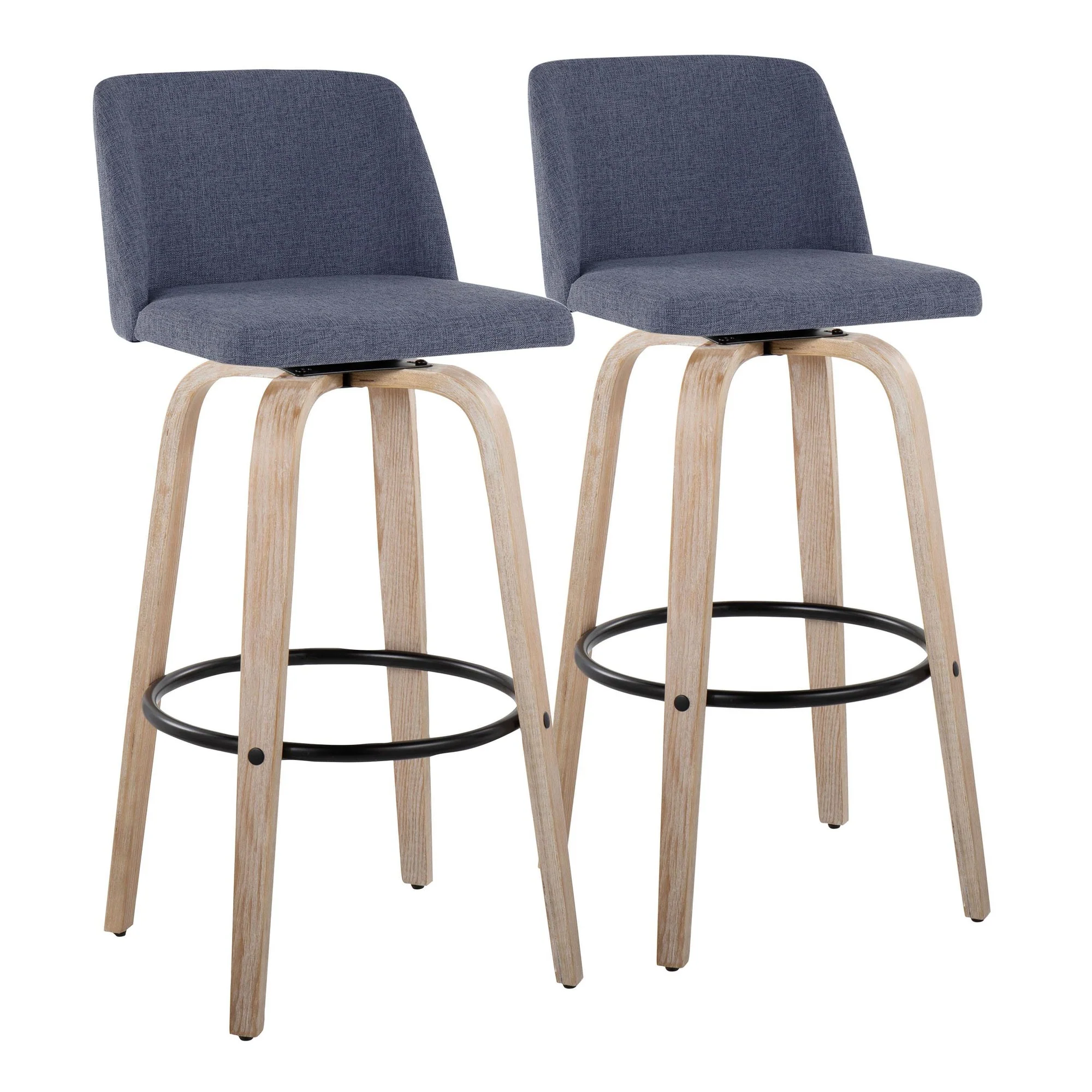 Toriano 30" Fixed-Height Barstool - Set of 2 By LumiSource - B30-TRNOFB-GRTZQ2 WWBU2 - Image 8