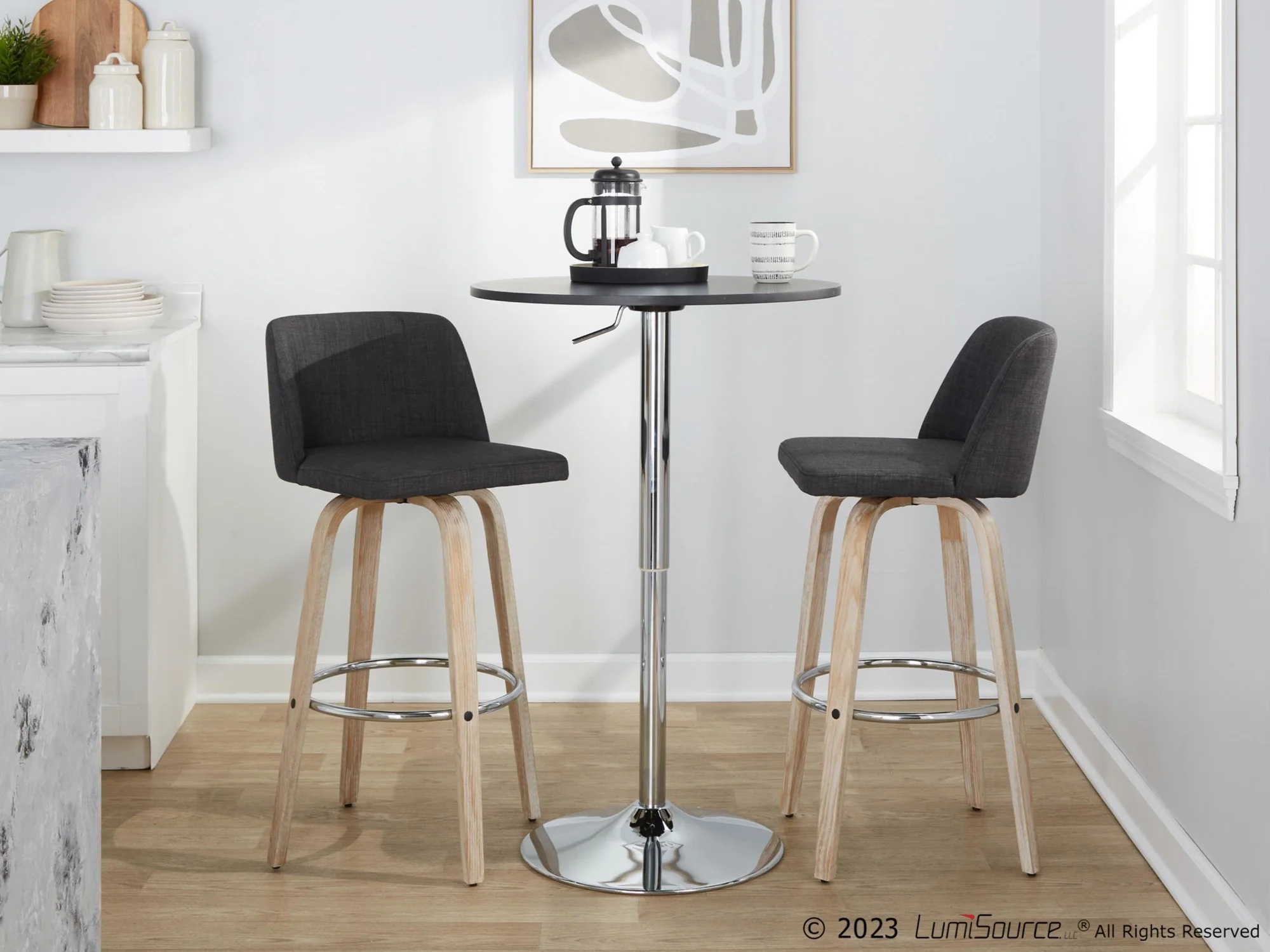 Toriano 30" Fixed-Height Barstool - Set of 2 By LumiSource - B30-TRNOFB-GRTZR2 WWBU2 - Image 11