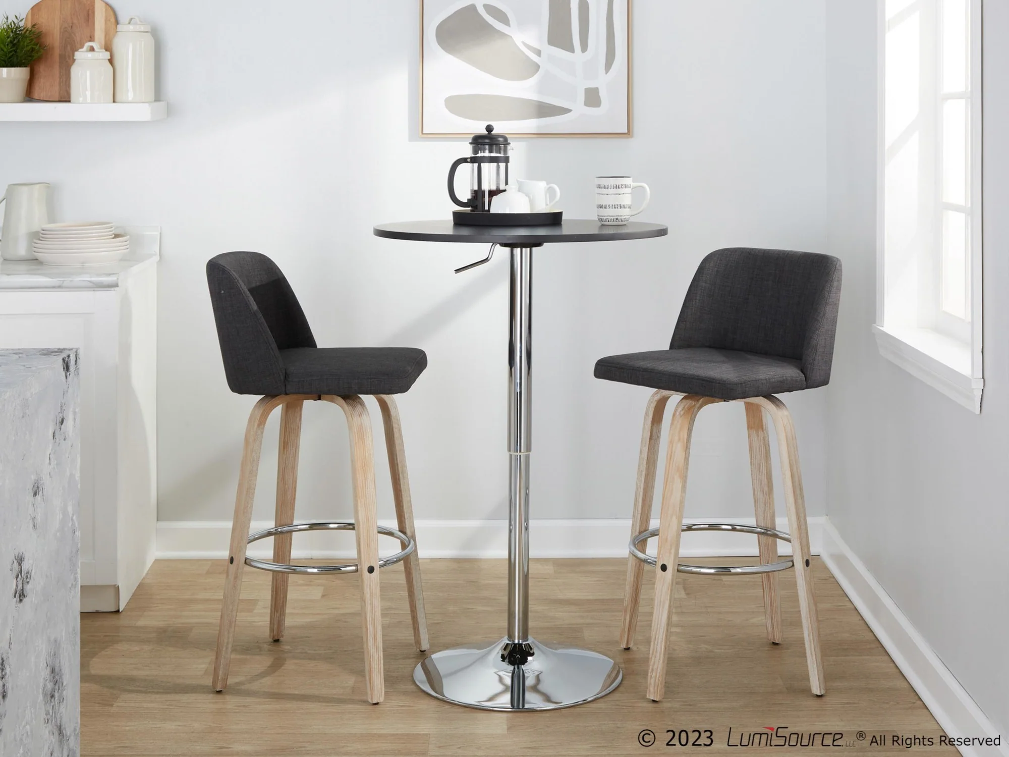 Toriano 30" Fixed-Height Barstool - Set of 2 By LumiSource - B30-TRNOFB-GRTZR2 WWBU2 - Image 12