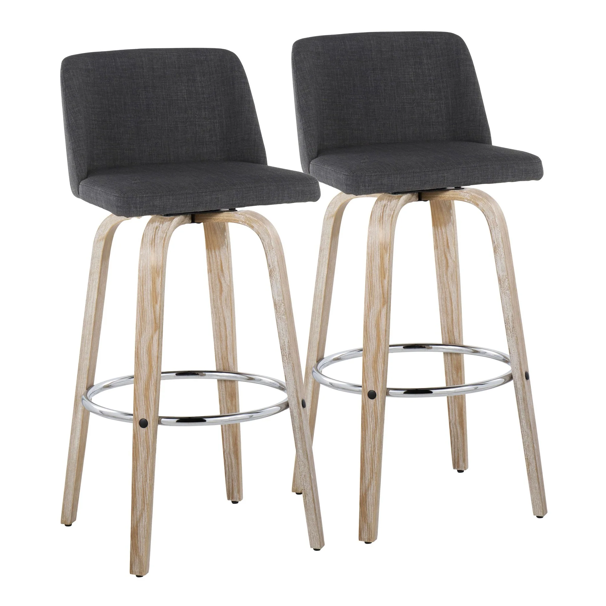 Toriano 30" Fixed-Height Barstool - Set of 2 By LumiSource - B30-TRNOFB-GRTZR2 WWBU2 - Image 13