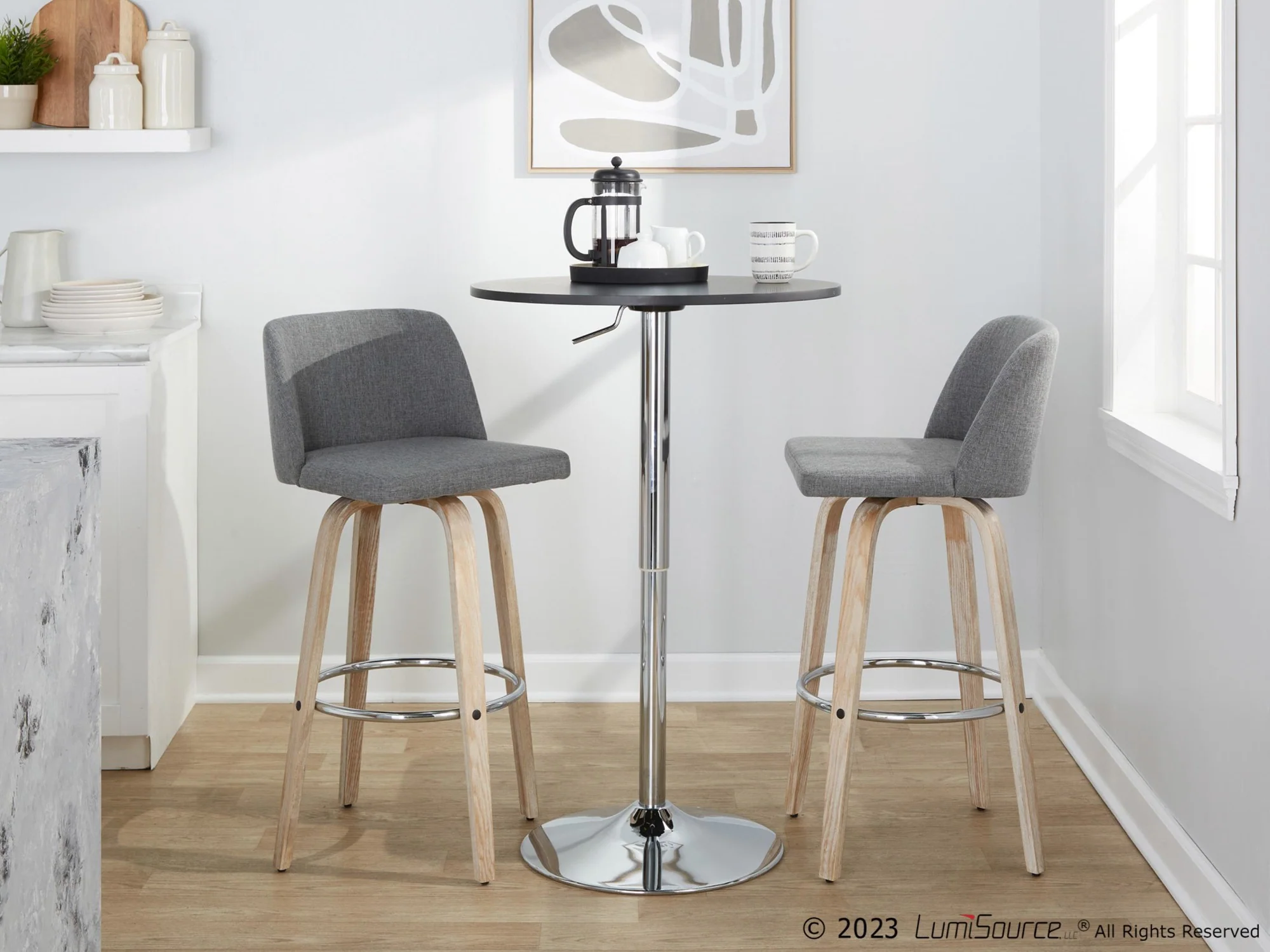 Toriano 30" Fixed-Height Barstool - Set of 2 By LumiSource - B30-TRNOFB-GRTZR2 WWBU2 - Image 21