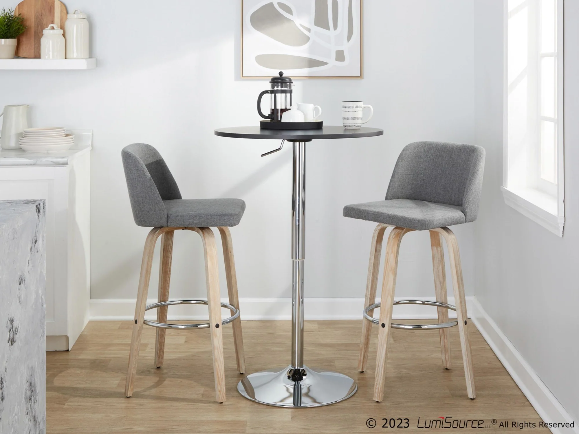 Toriano 30" Fixed-Height Barstool - Set of 2 By LumiSource - B30-TRNOFB-GRTZR2 WWBU2 - Image 22