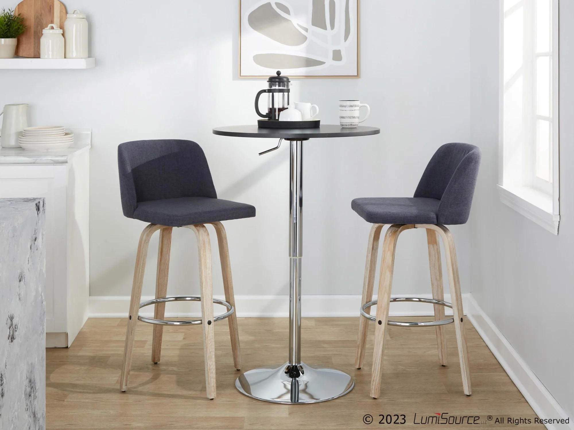 Toriano 30" Fixed-Height Barstool - Set of 2 By LumiSource - B30-TRNOFB-GRTZR2 WWBU2 - Image 3