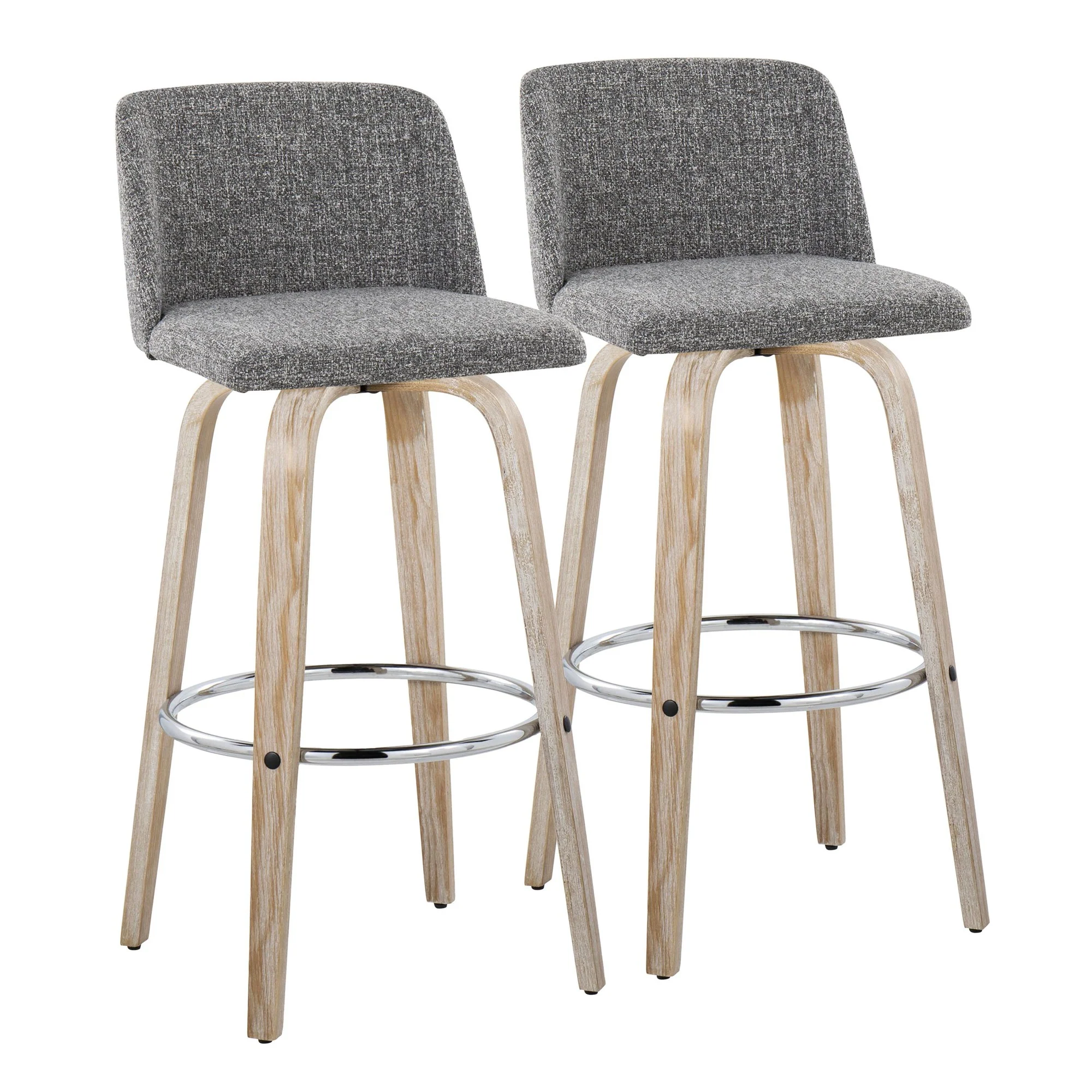 Toriano 30" Fixed-Height Barstool - Set of 2 By LumiSource - B30-TRNOFB-GRTZR2 WWNCR2 - Image 15