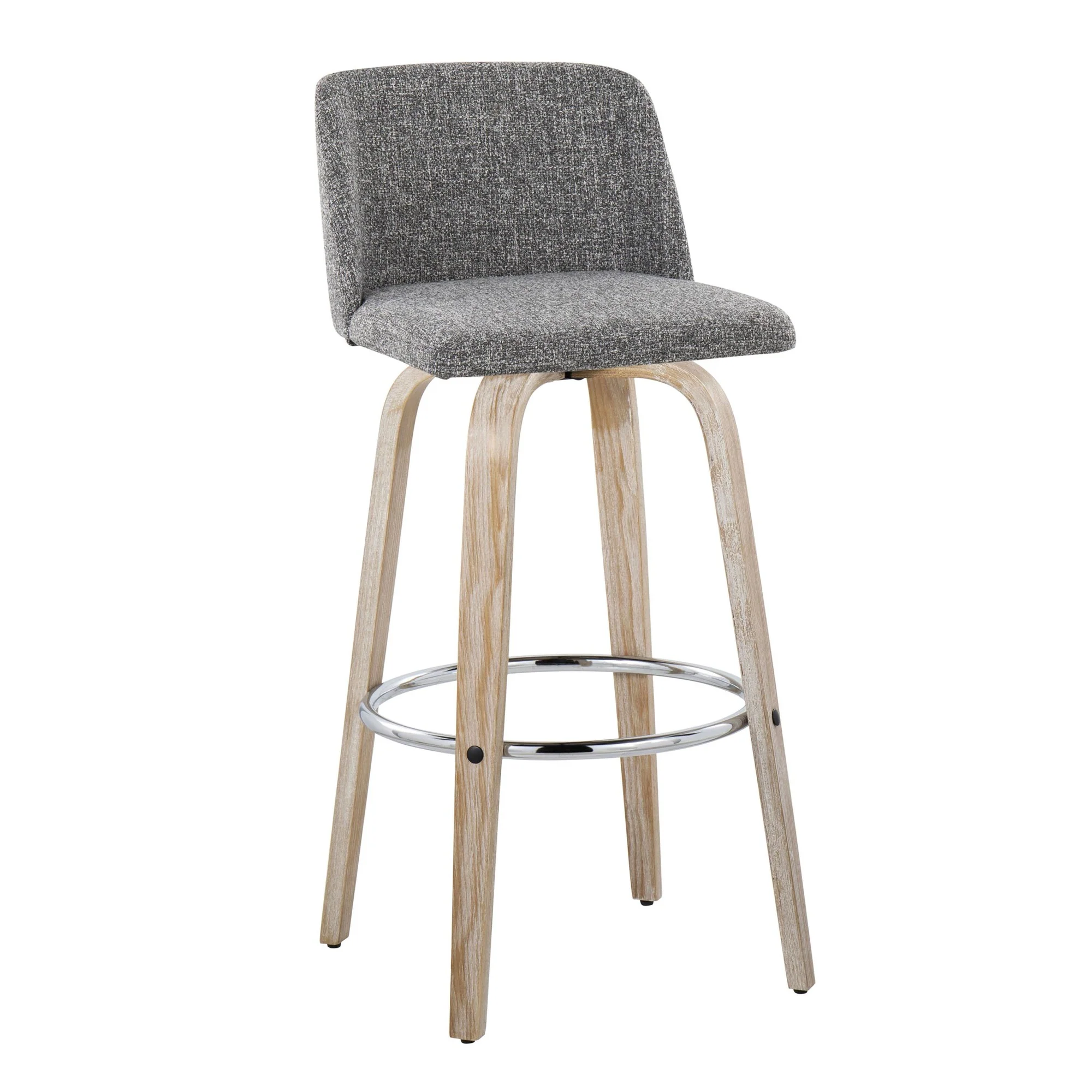 Toriano 30" Fixed-Height Barstool - Set of 2 By LumiSource - B30-TRNOFB-GRTZR2 WWNCR2 - Image 16