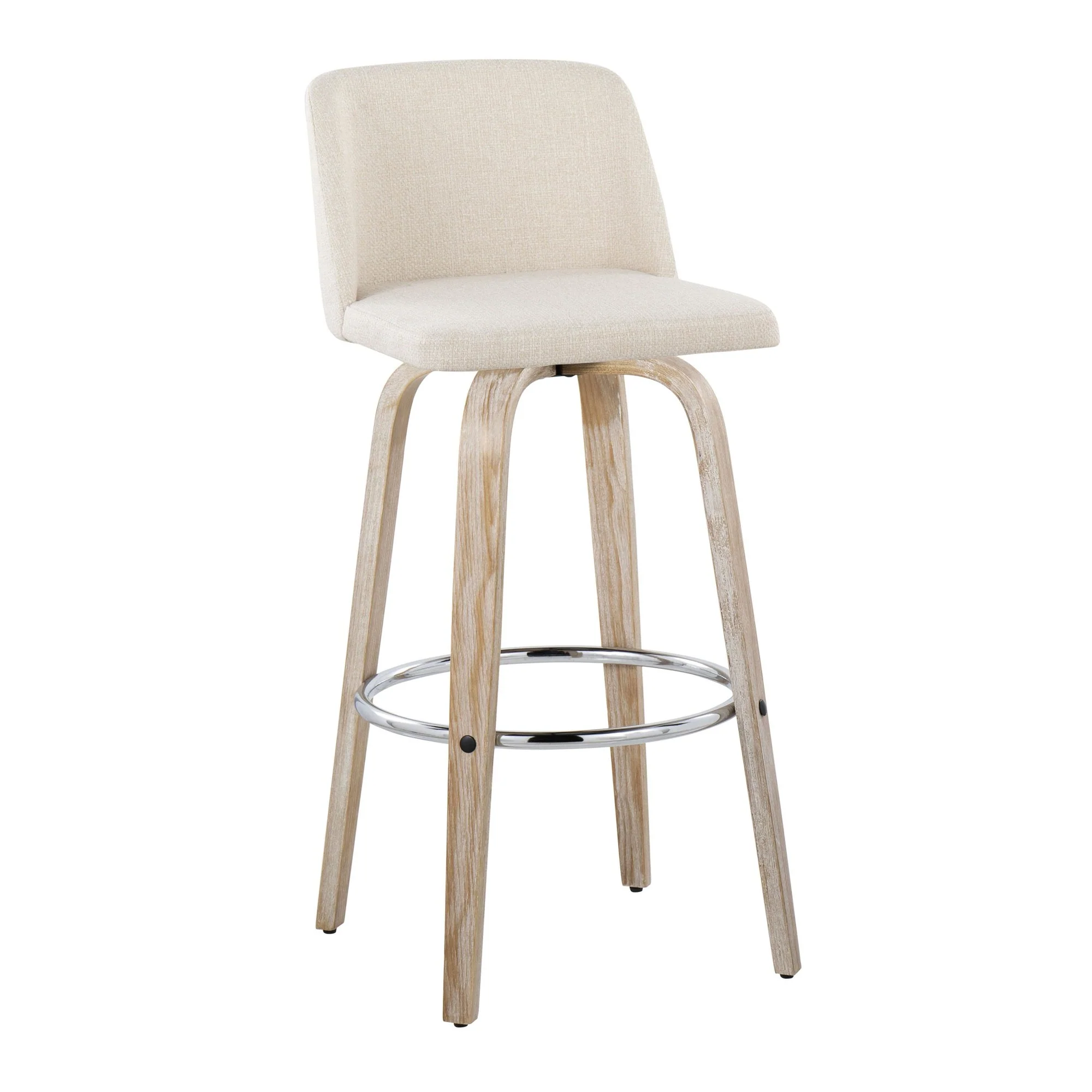 Toriano 30" Fixed-Height Barstool - Set of 2 By LumiSource - B30-TRNOFB-GRTZR2 WWNCR2 - Image 6