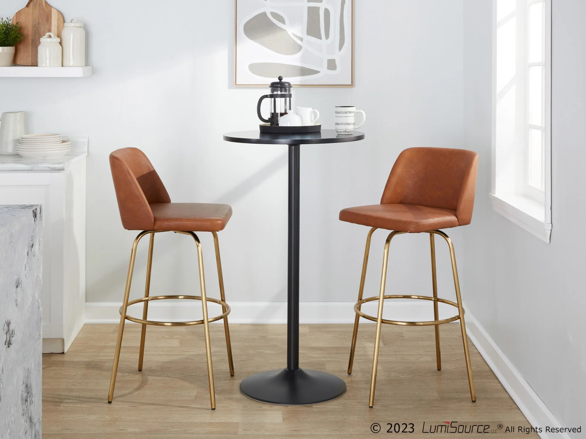 Toriano 30" Fixed-Height Barstool - Set of 2 By LumiSource - B30-TRNOPU-CLARZG2 AUCAM2 - Image 3
