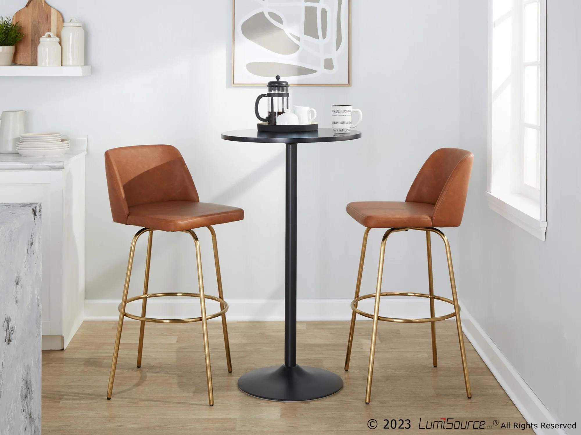 Toriano 30" Fixed-Height Barstool - Set of 2 By LumiSource - B30-TRNOPU-CLARZG2 AUCAM2 - Image 4