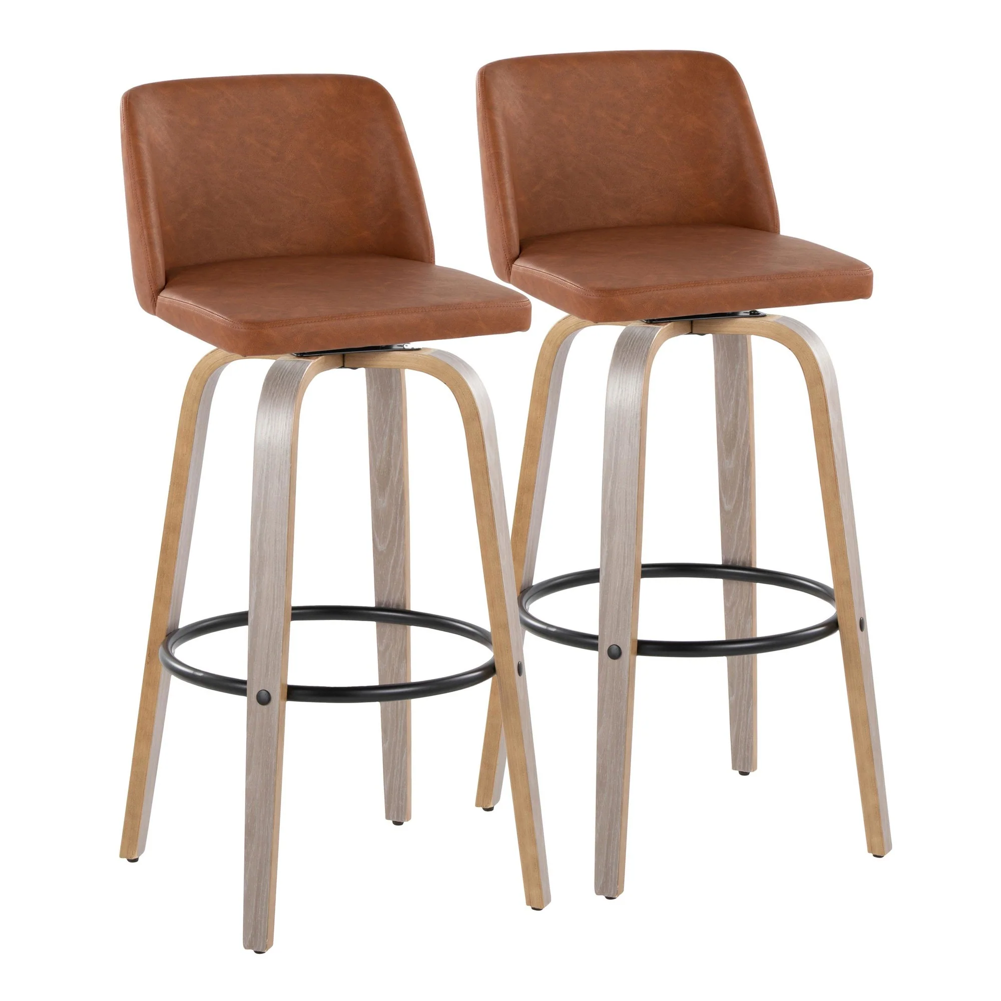 Toriano 30" Fixed-Height Barstool - Set of 2 By LumiSource - B30-TRNOPU-GRTZQ2 LGYBK2 - Image 15