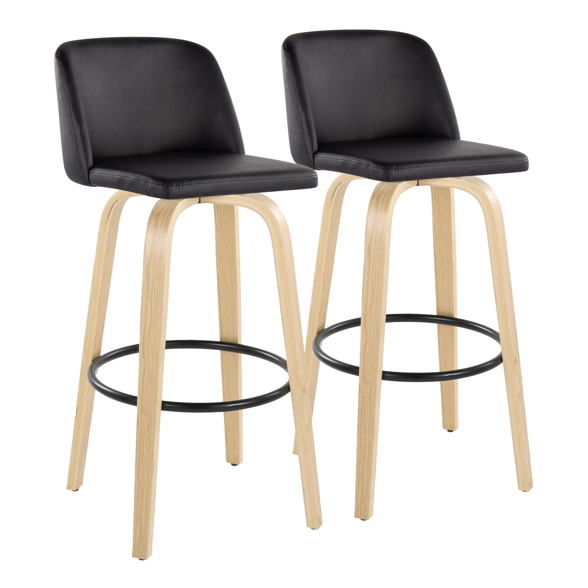 Toriano 30" Fixed-Height Barstool - Set of 2 By LumiSource - B30-TRNOPU-GRTZQ2 LGYBK2 - Image 35