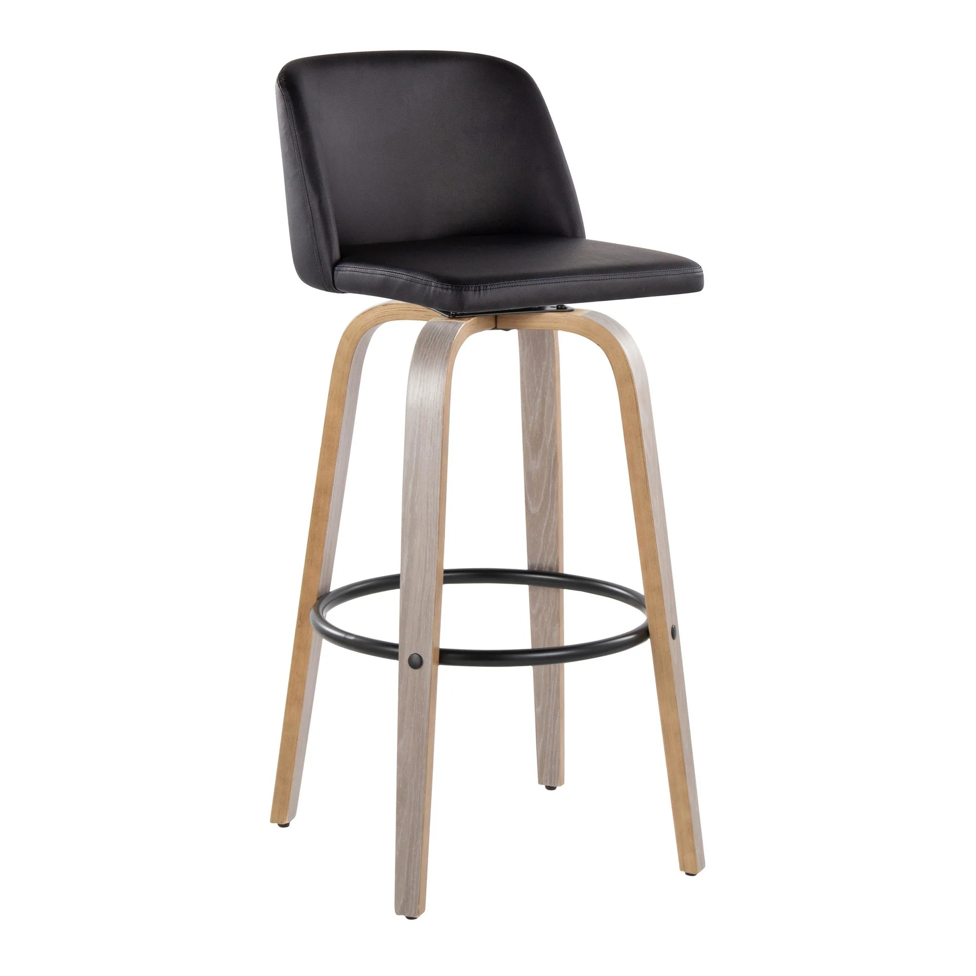 Toriano 30" Fixed-Height Barstool - Set of 2 By LumiSource - B30-TRNOPU-GRTZQ2 LGYBK2 - Image 6