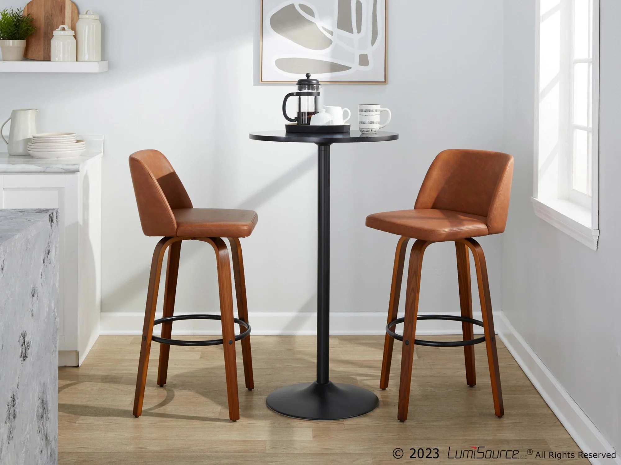 Toriano 30" Fixed-Height Barstool - Set of 2 By LumiSource - B30-TRNOPU-GRTZQ2 WLCAM2 - Image 3