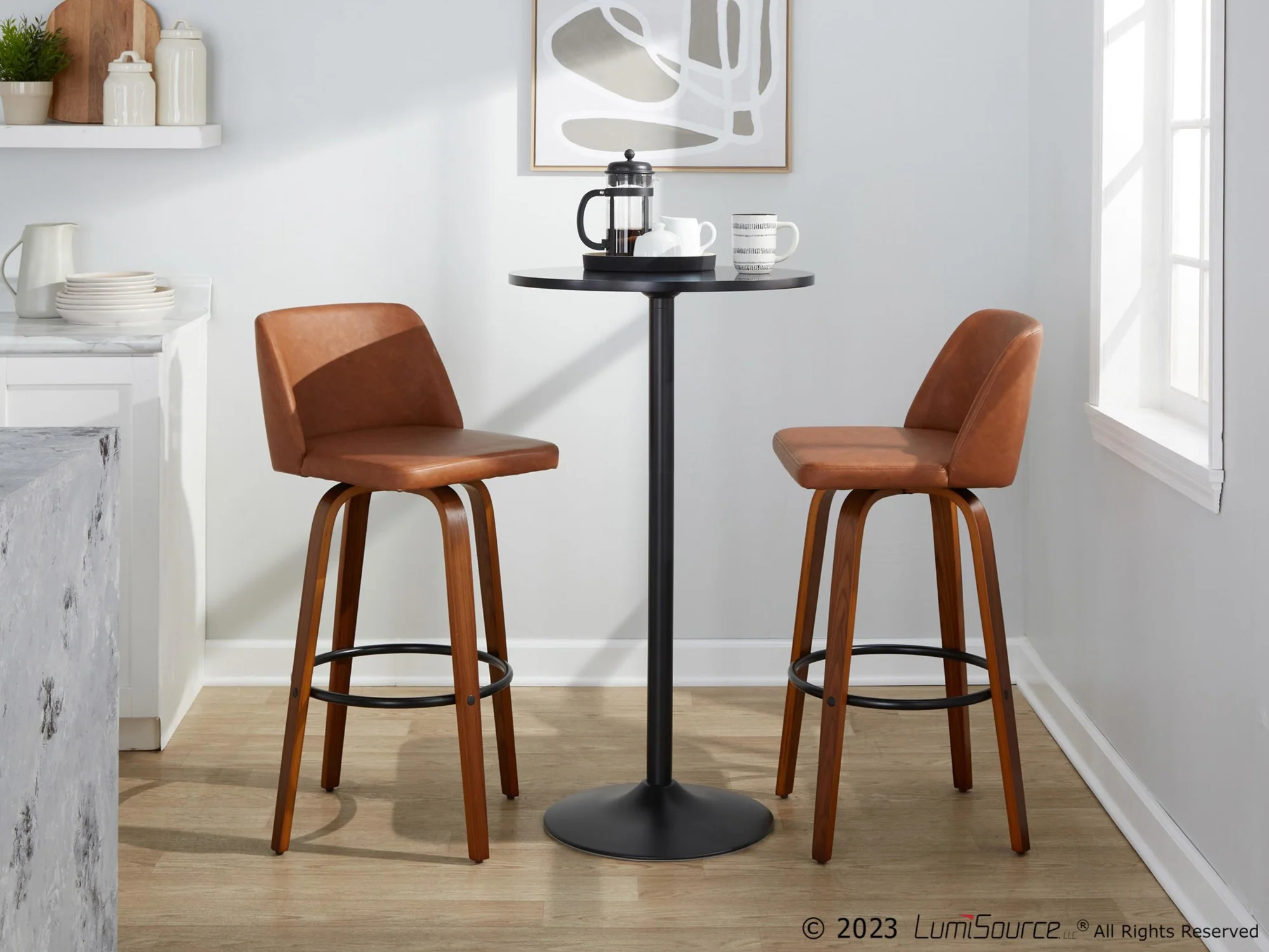 Toriano 30" Fixed-Height Barstool - Set of 2 By LumiSource - B30-TRNOPU-GRTZQ2 WLCAM2 - Image 4