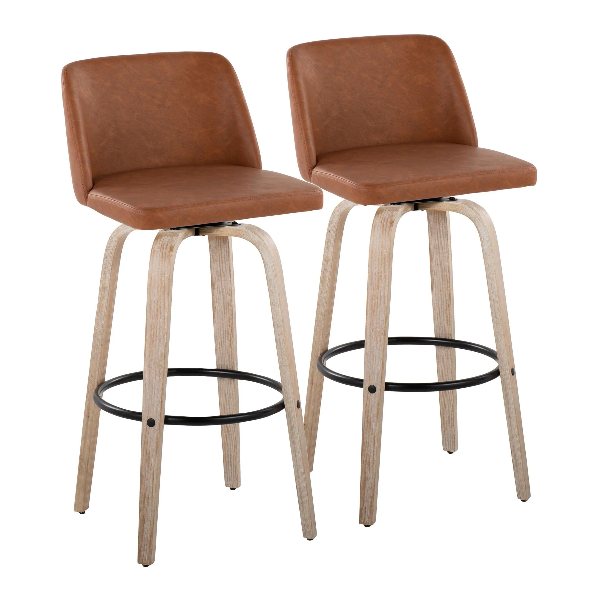 Toriano 30" Fixed-Height Barstool - Set of 2 By LumiSource - B30-TRNOPU-GRTZQ2 WWBK2 - Image 15