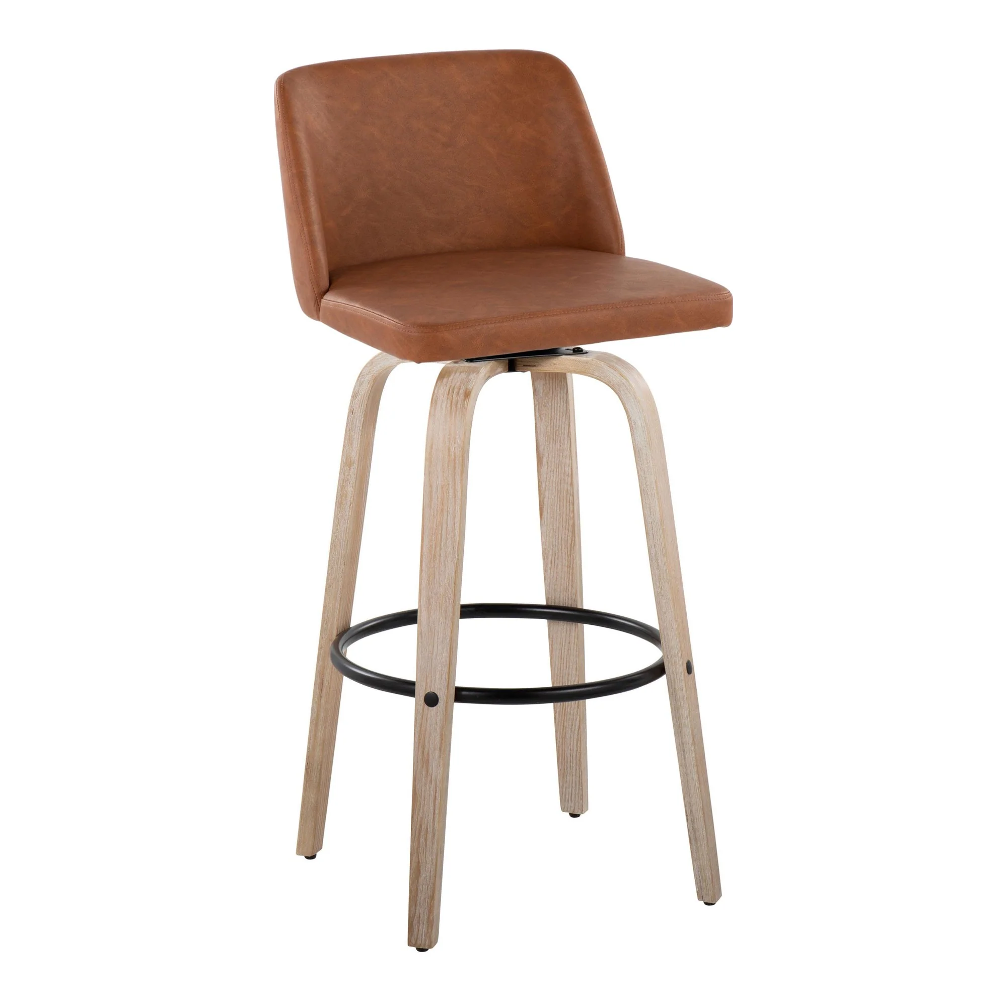 Toriano 30" Fixed-Height Barstool - Set of 2 By LumiSource - B30-TRNOPU-GRTZQ2 WWBK2 - Image 16