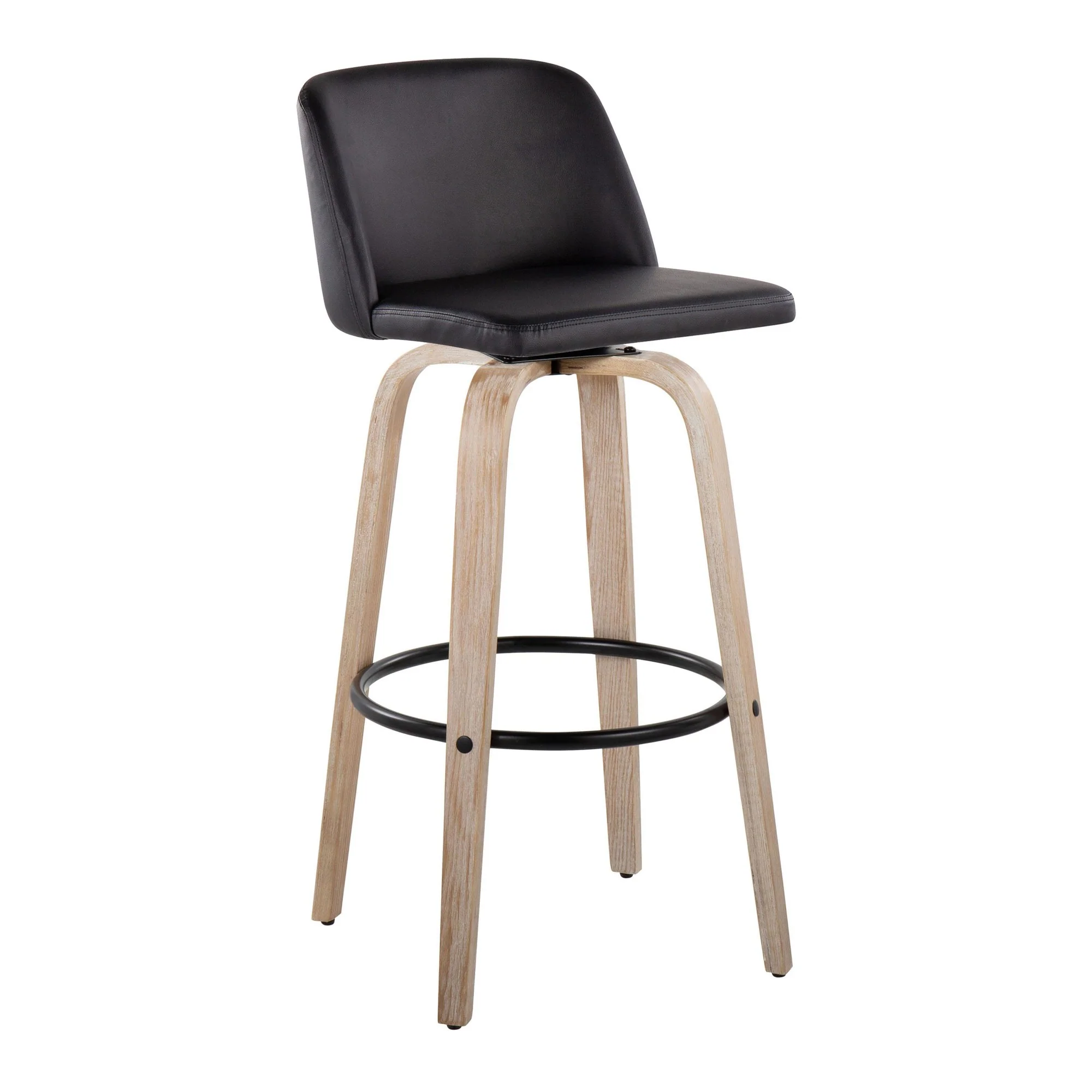 Toriano 30" Fixed-Height Barstool - Set of 2 By LumiSource - B30-TRNOPU-GRTZQ2 WWBK2 - Image 6