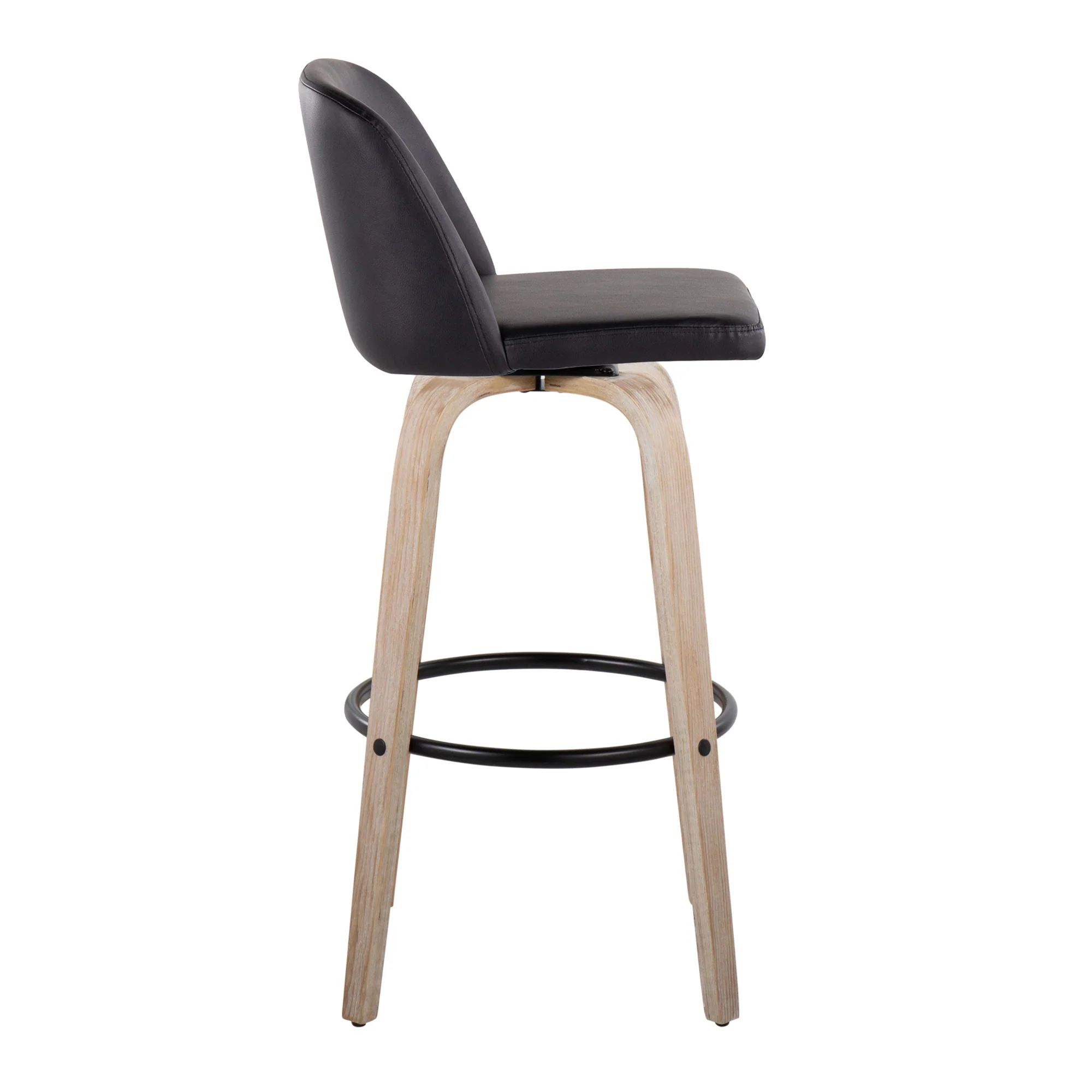 Toriano 30" Fixed-Height Barstool - Set of 2 By LumiSource - B30-TRNOPU-GRTZQ2 WWBK2 - Image 7