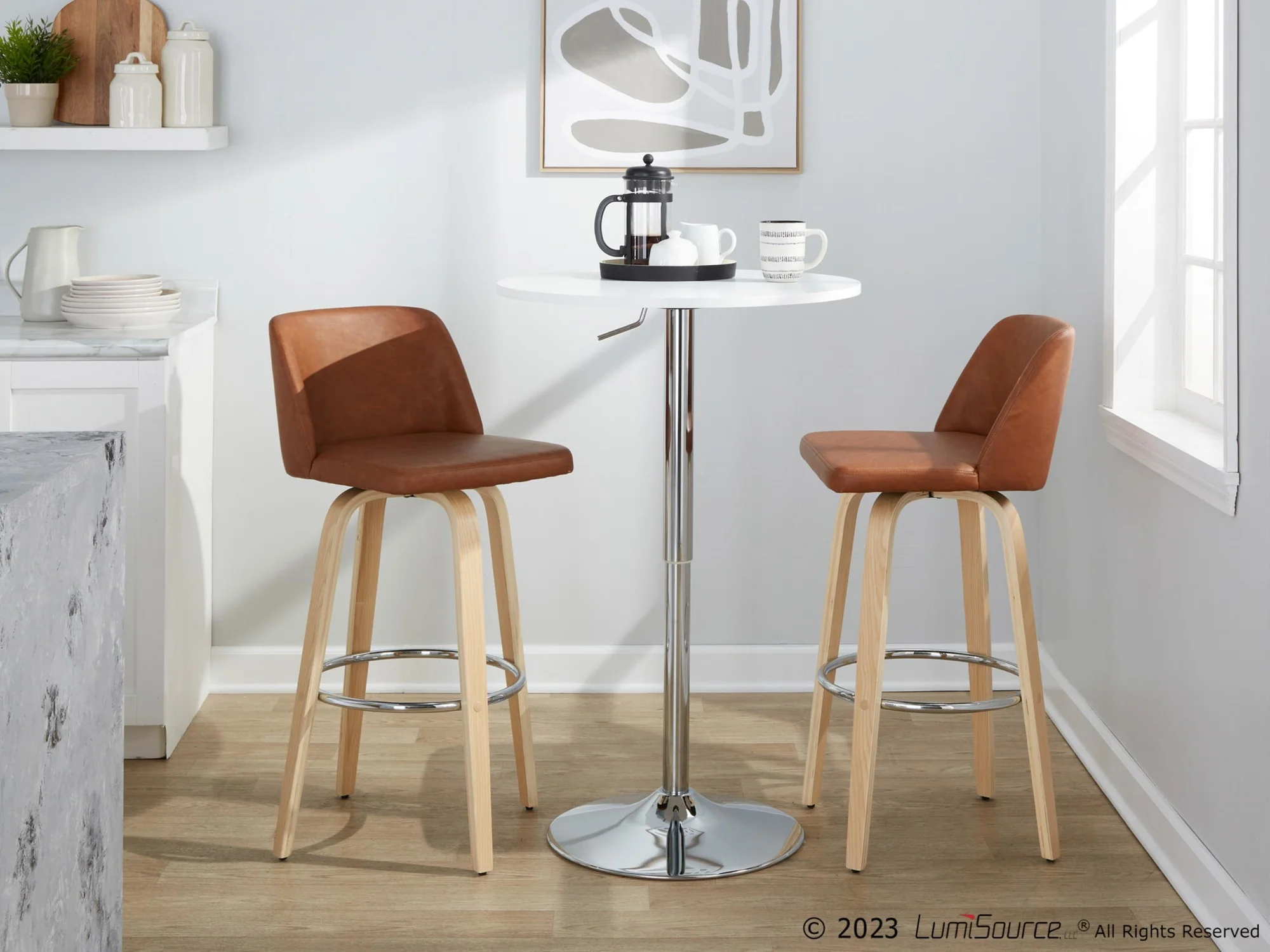 Toriano 30" Fixed-Height Barstool - Set of 2 By LumiSource - B30-TRNOPU-GRTZR2 NABK2 - Image 13
