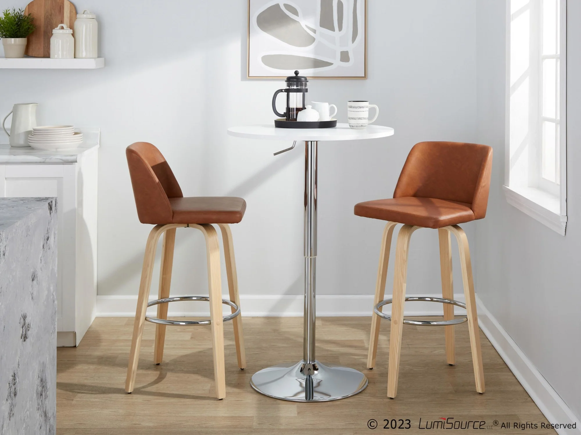 Toriano 30" Fixed-Height Barstool - Set of 2 By LumiSource - B30-TRNOPU-GRTZR2 NABK2 - Image 14