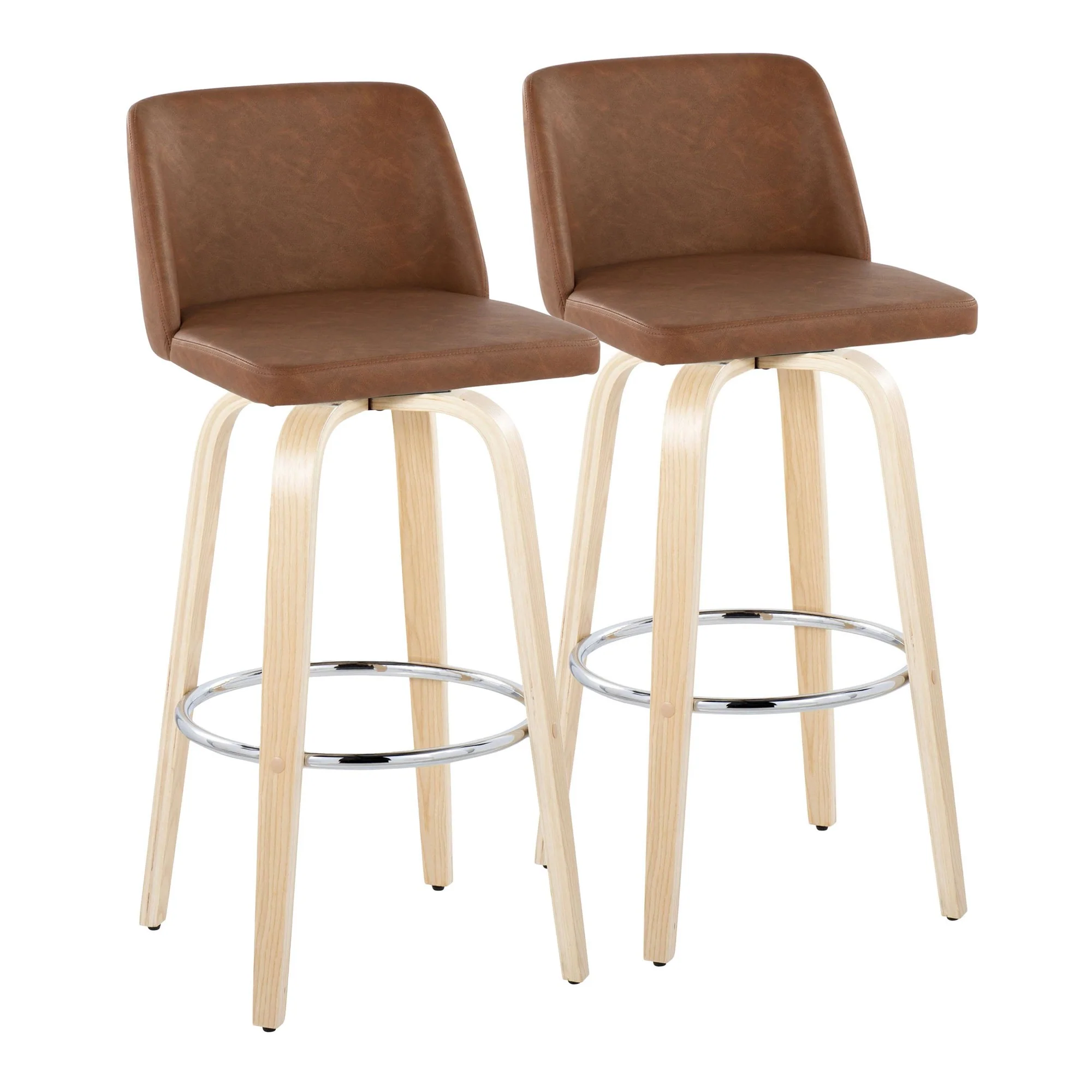 Toriano 30" Fixed-Height Barstool - Set of 2 By LumiSource - B30-TRNOPU-GRTZR2 NABK2 - Image 15