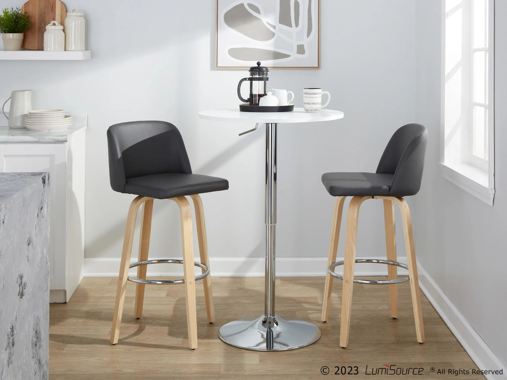 Toriano 30" Fixed-Height Barstool - Set of 2 By LumiSource - B30-TRNOPU-GRTZR2 NABK2 - Image 23