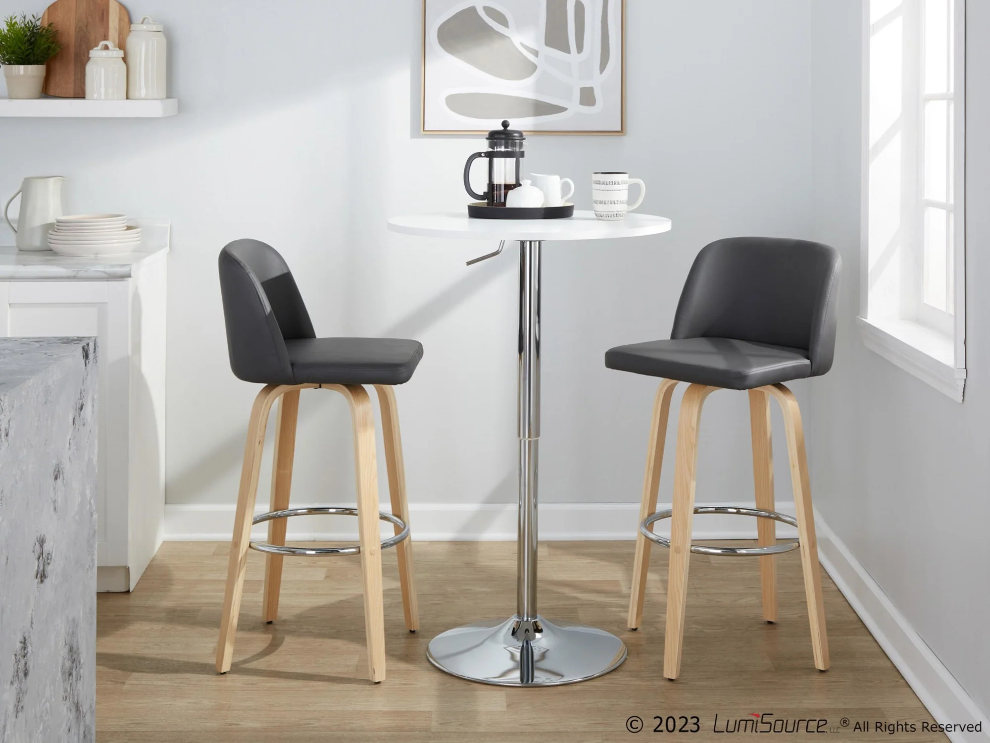 Toriano 30" Fixed-Height Barstool - Set of 2 By LumiSource - B30-TRNOPU-GRTZR2 NABK2 - Image 24