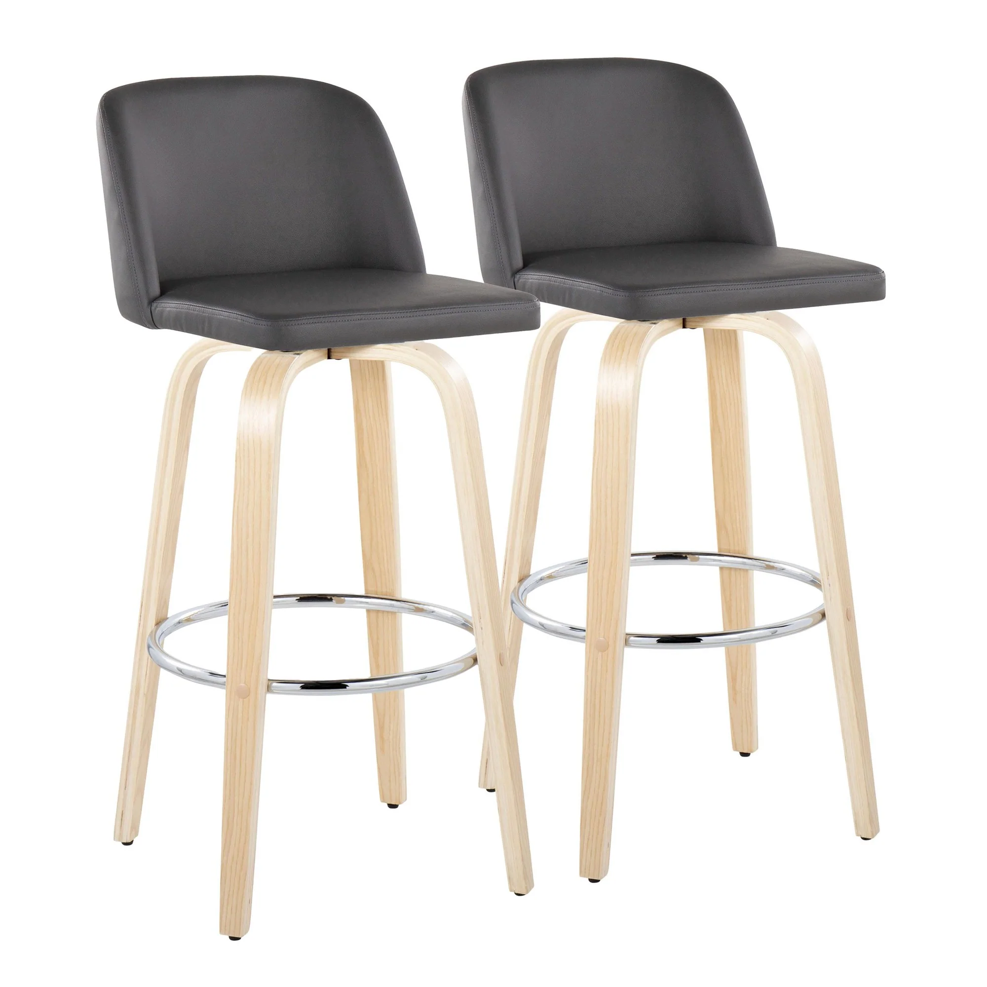Toriano 30" Fixed-Height Barstool - Set of 2 By LumiSource - B30-TRNOPU-GRTZR2 NABK2 - Image 25