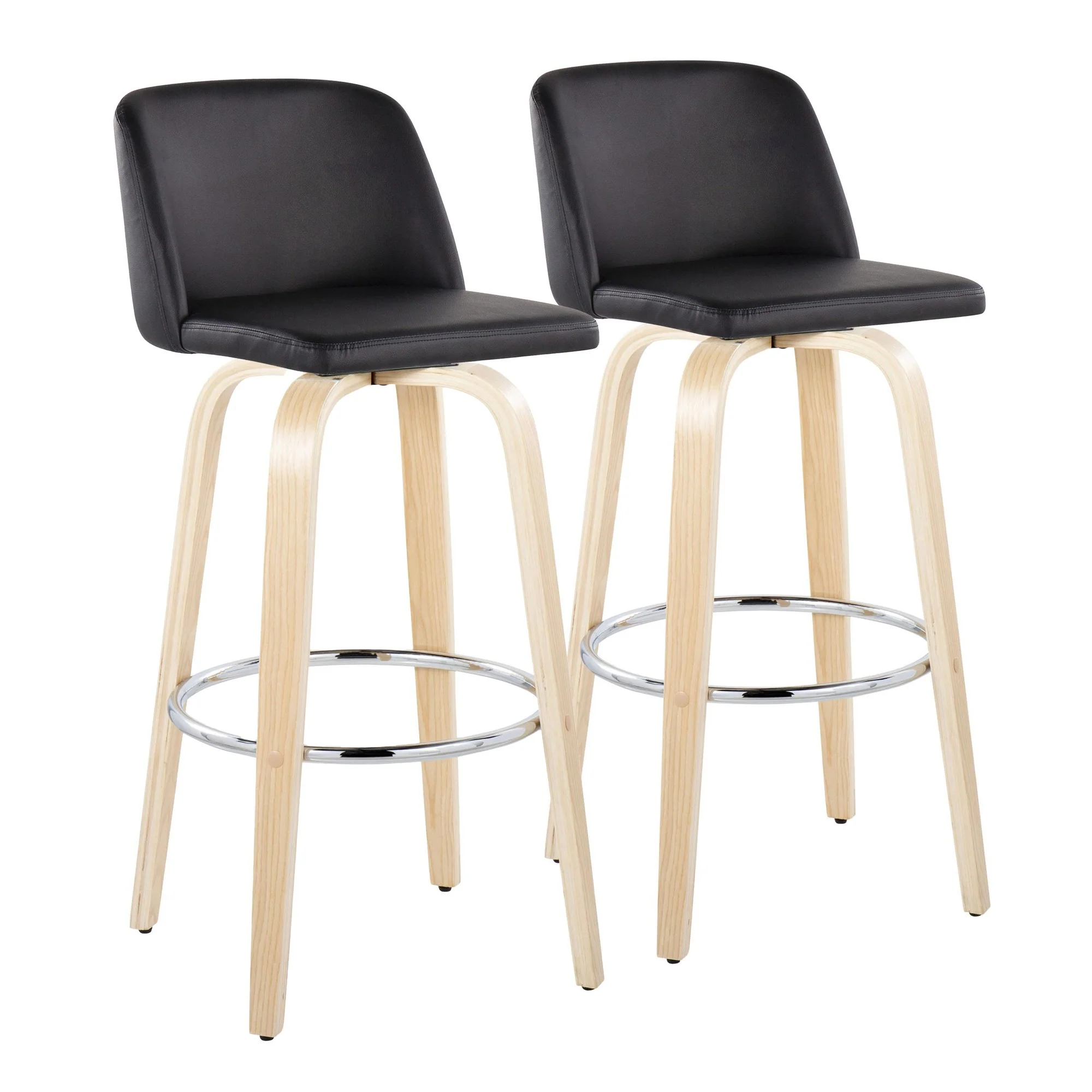 Toriano 30" Fixed-Height Barstool - Set of 2 By LumiSource - B30-TRNOPU-GRTZR2 NABK2 - Image 5