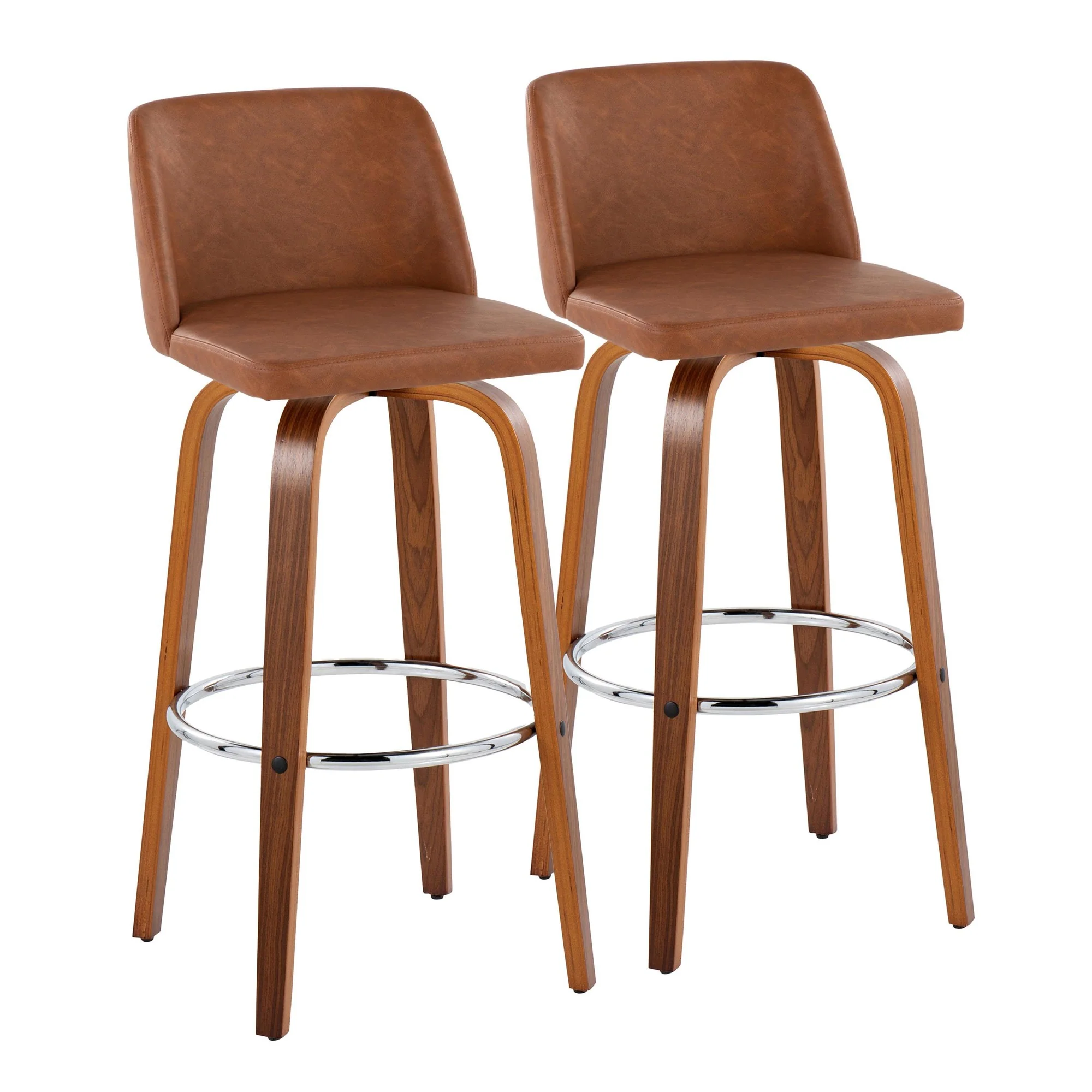 Toriano 30" Fixed-Height Barstool - Set of 2 By LumiSource - B30-TRNOPU-GRTZR2 WLBK2 - Image 15