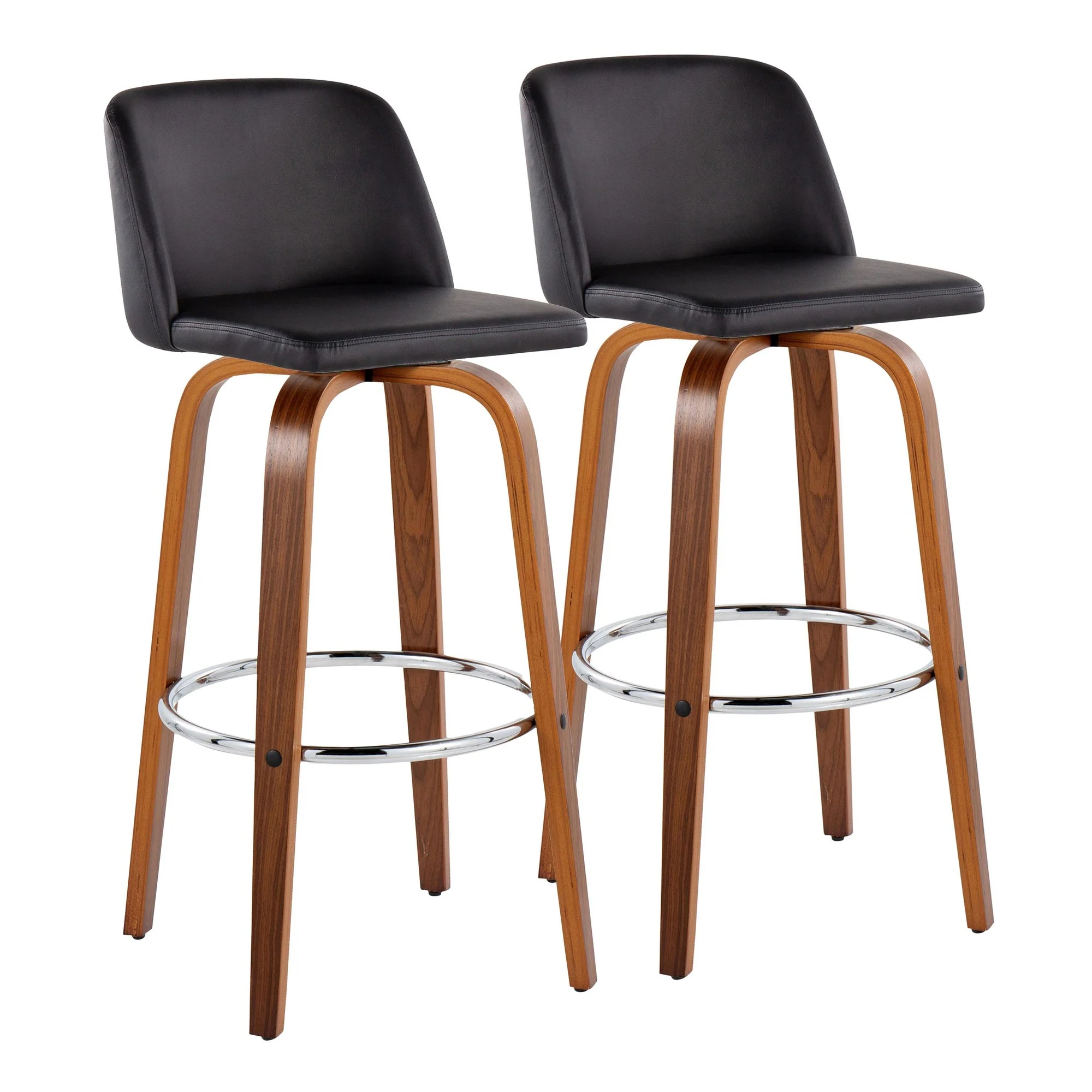Toriano 30" Fixed-Height Barstool - Set of 2 By LumiSource - B30-TRNOPU-GRTZR2 WLBK2 - Image 5