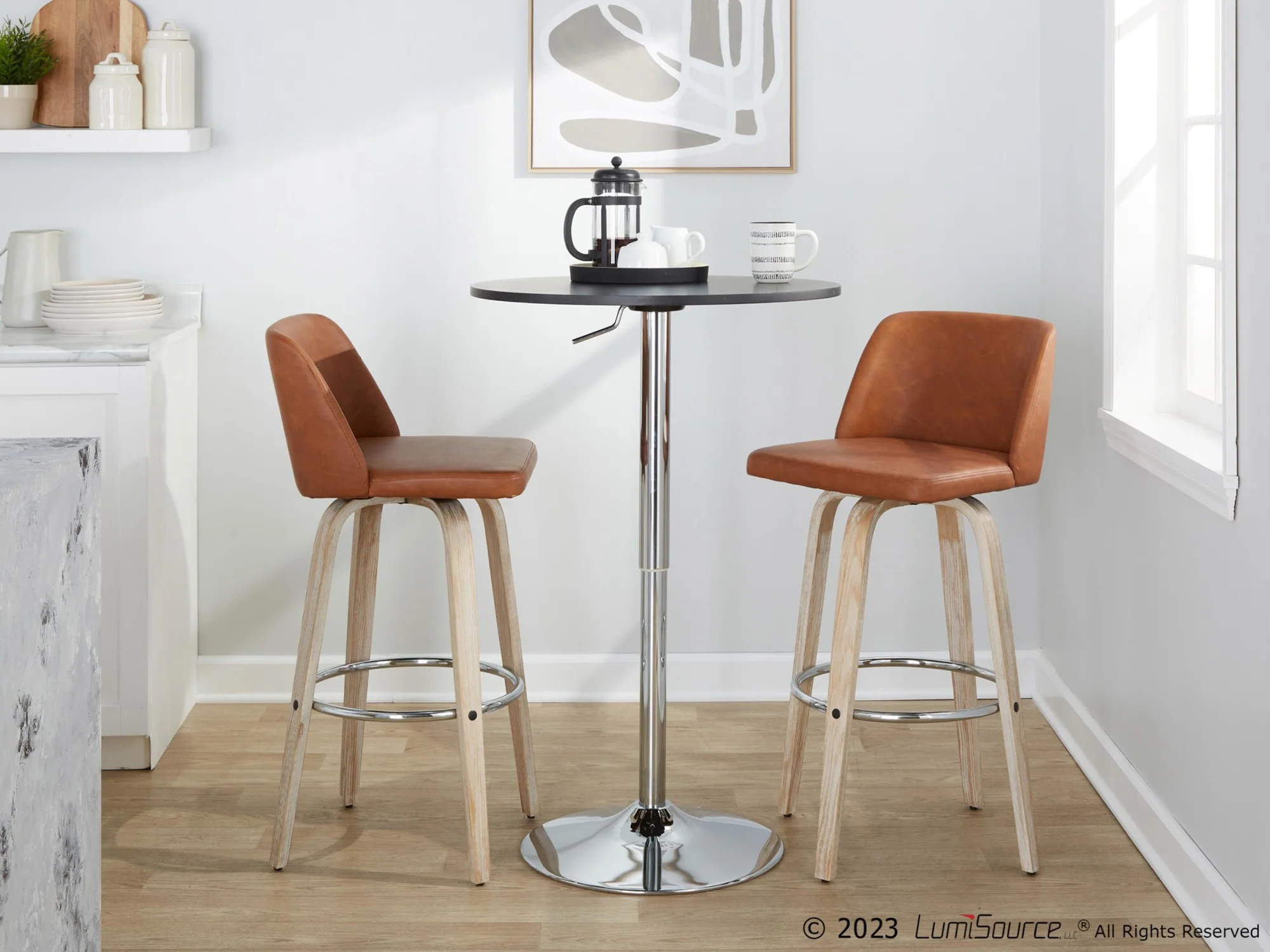 Toriano 30" Fixed-Height Barstool - Set of 2 By LumiSource - B30-TRNOPU-GRTZR2 WWBK2 - Image 12