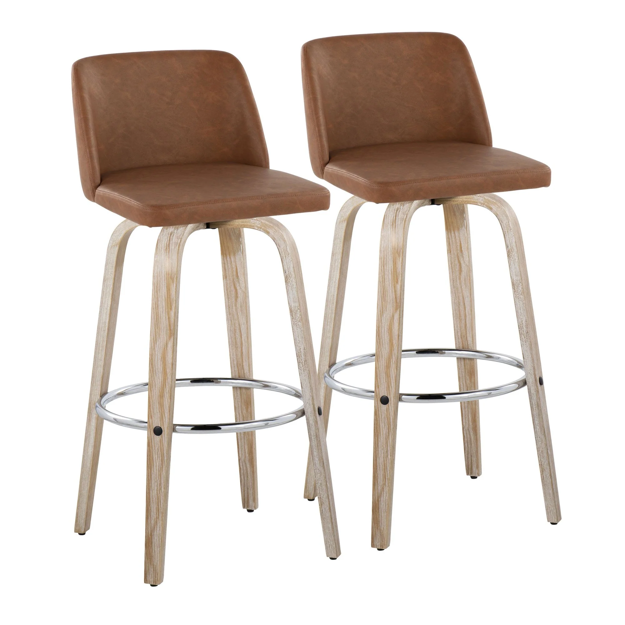 Toriano 30" Fixed-Height Barstool - Set of 2 By LumiSource - B30-TRNOPU-GRTZR2 WWBK2 - Image 15